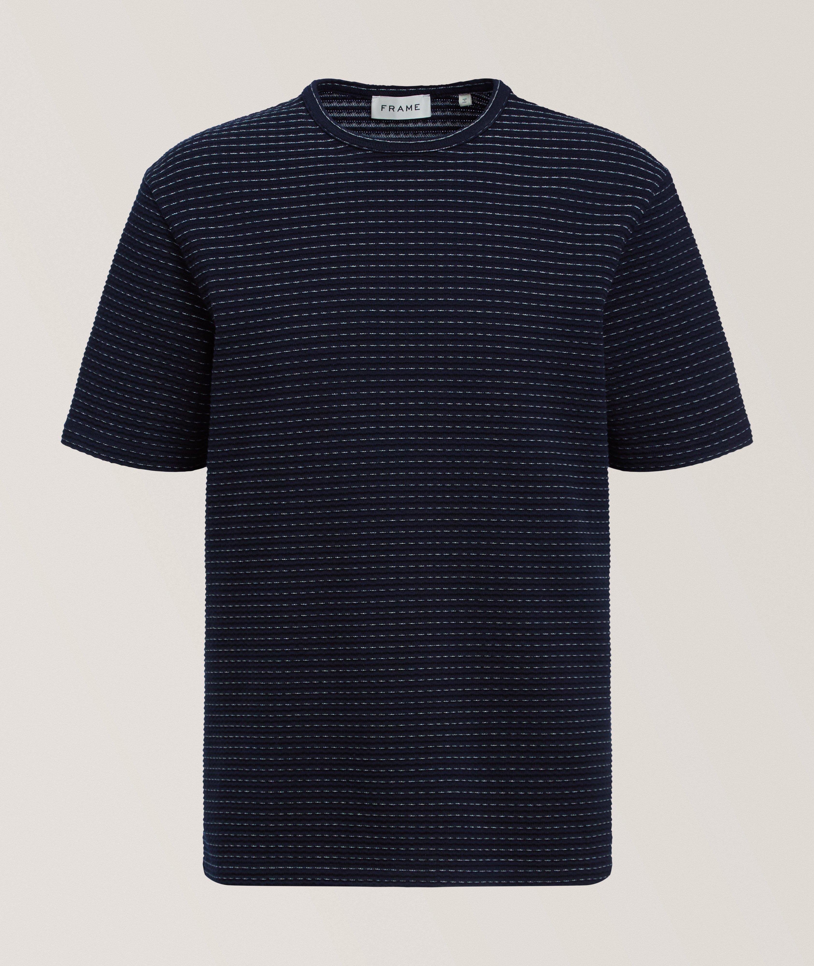 Jacquard Striped Cotton T-Shirt image 0