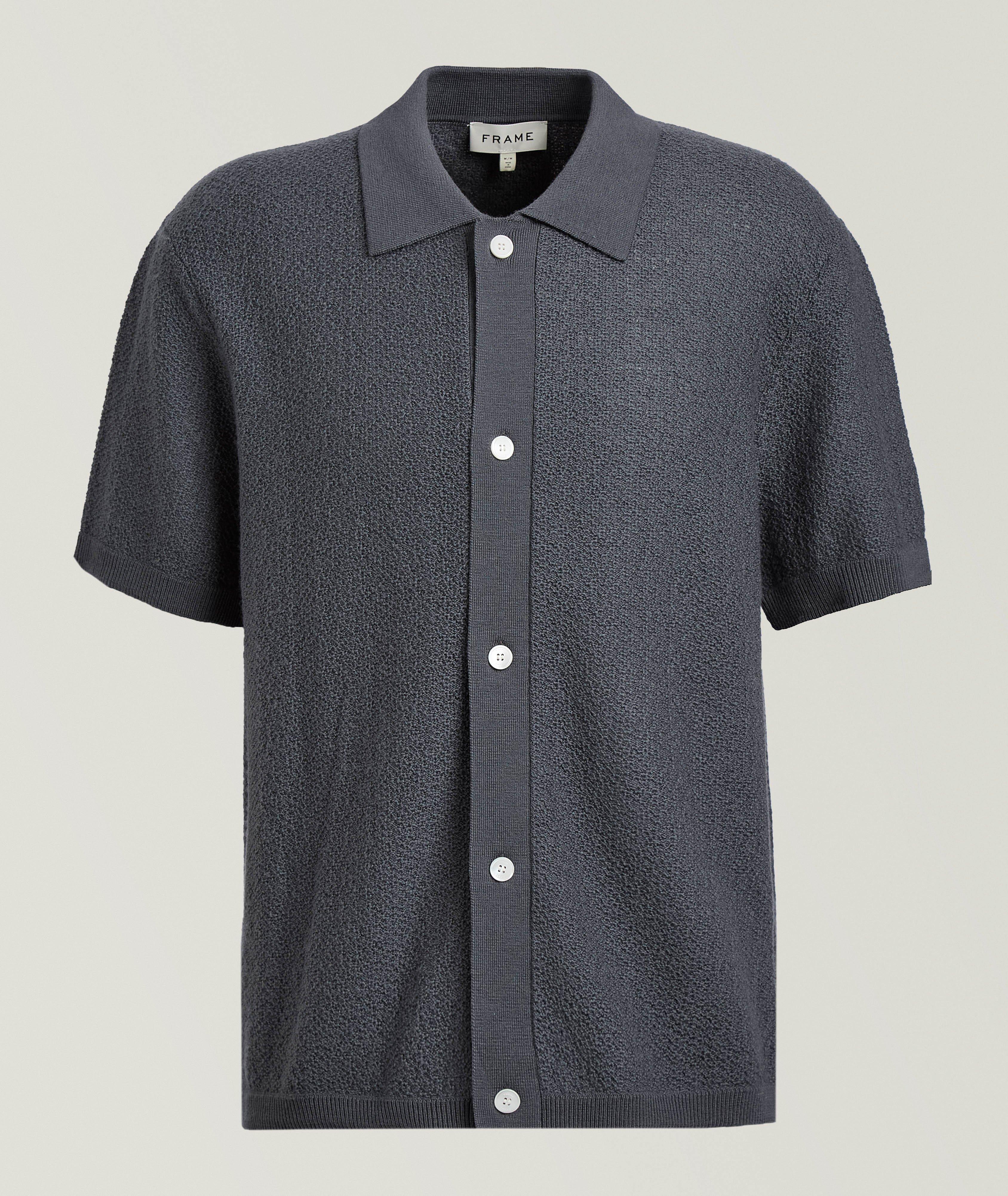 Textured Wool Knit Cardigan Polo image 0