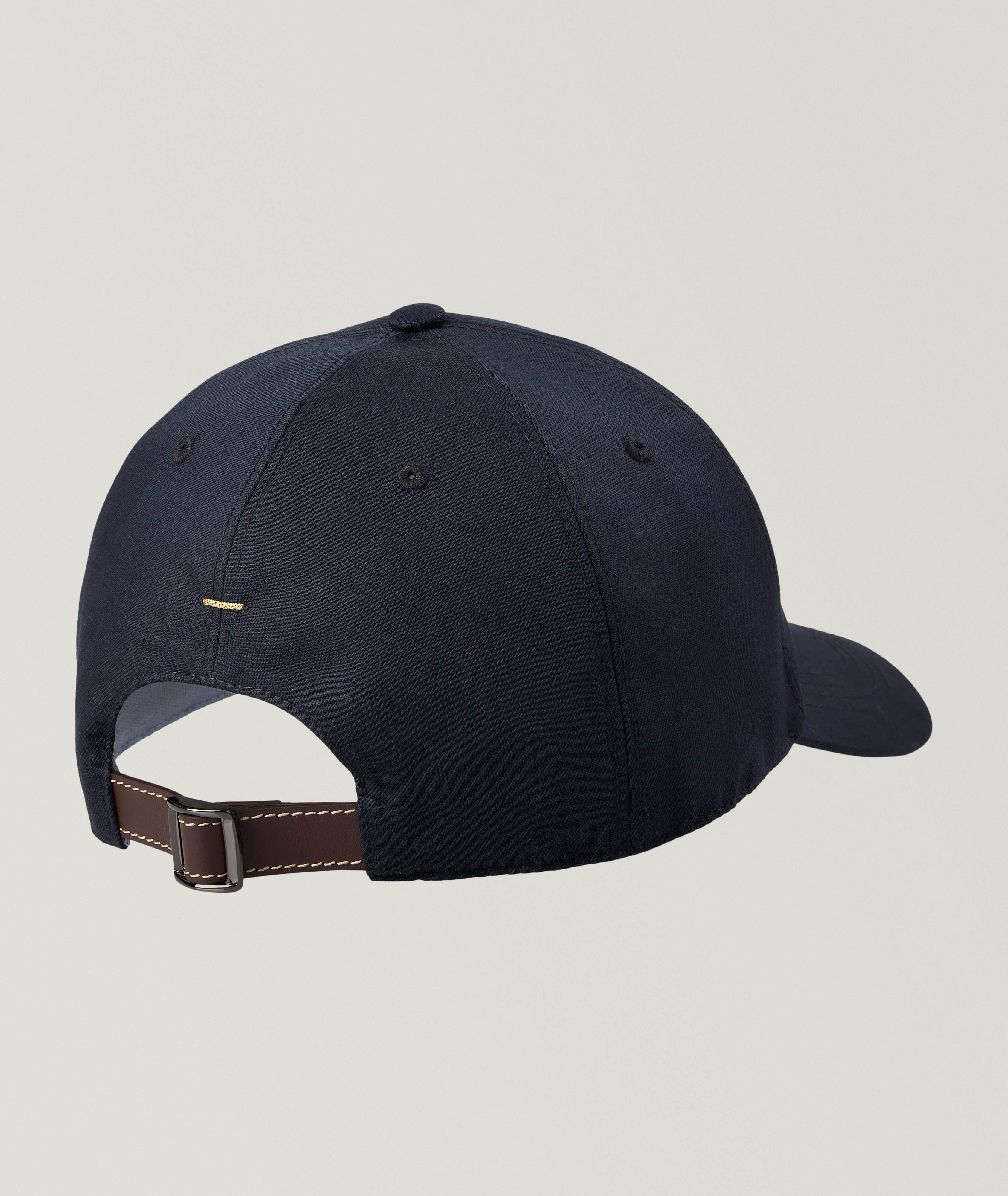 Embroidered Linen-Cotton Baseball Cap image 1