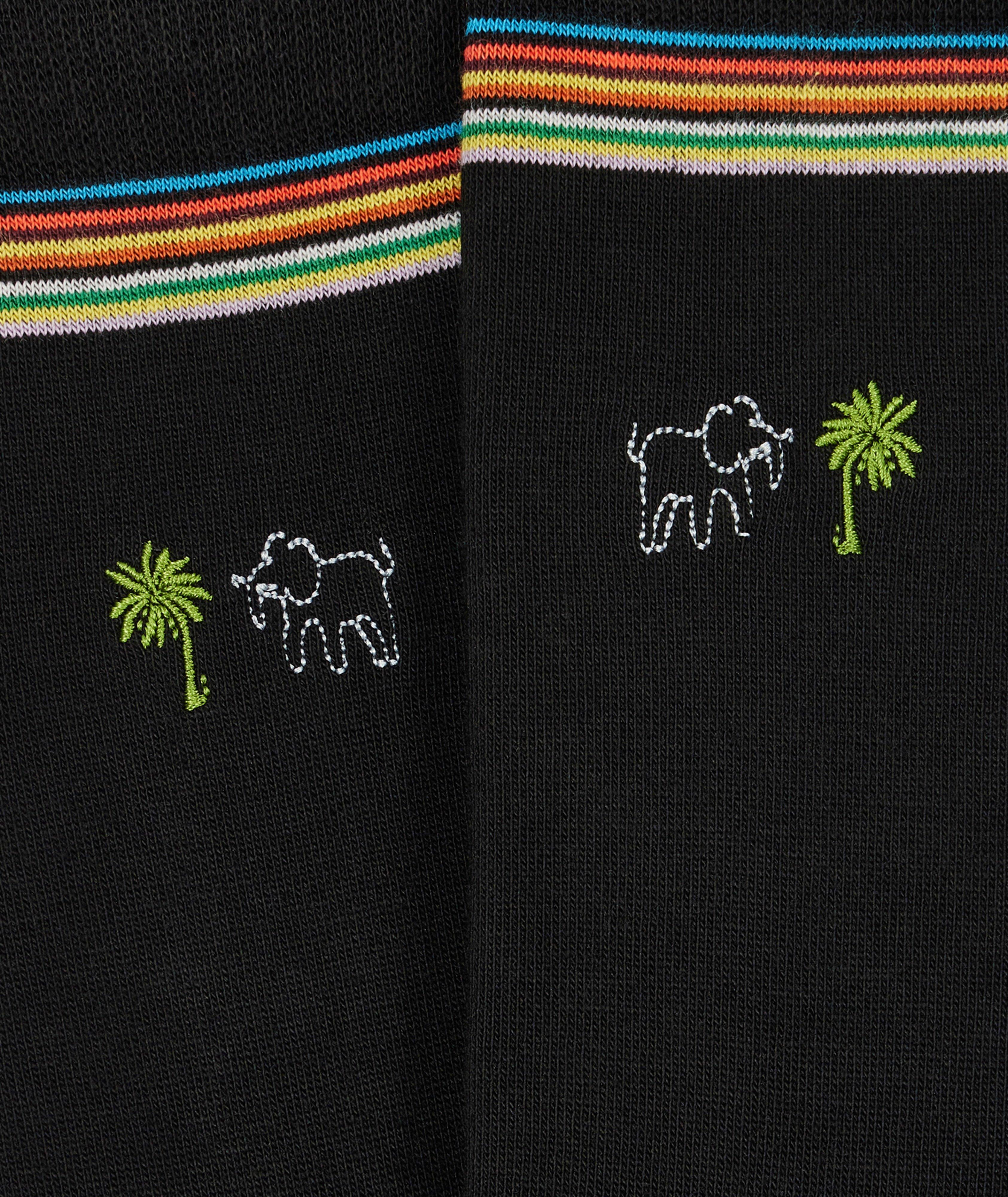 Elephant & Palm Tree Embroidered Socks image 2
