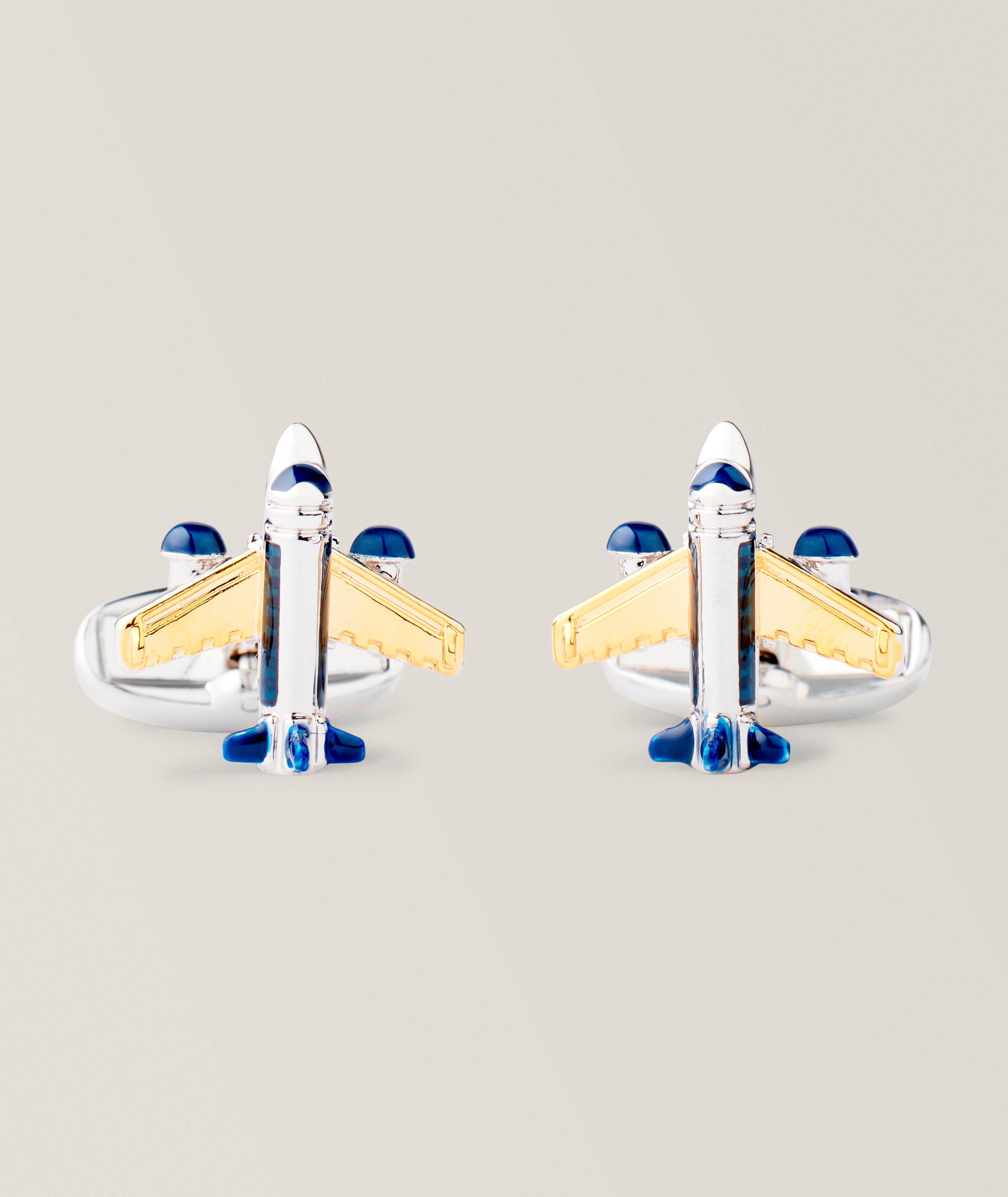 Aeroplane Silvertone Cufflinks image 0