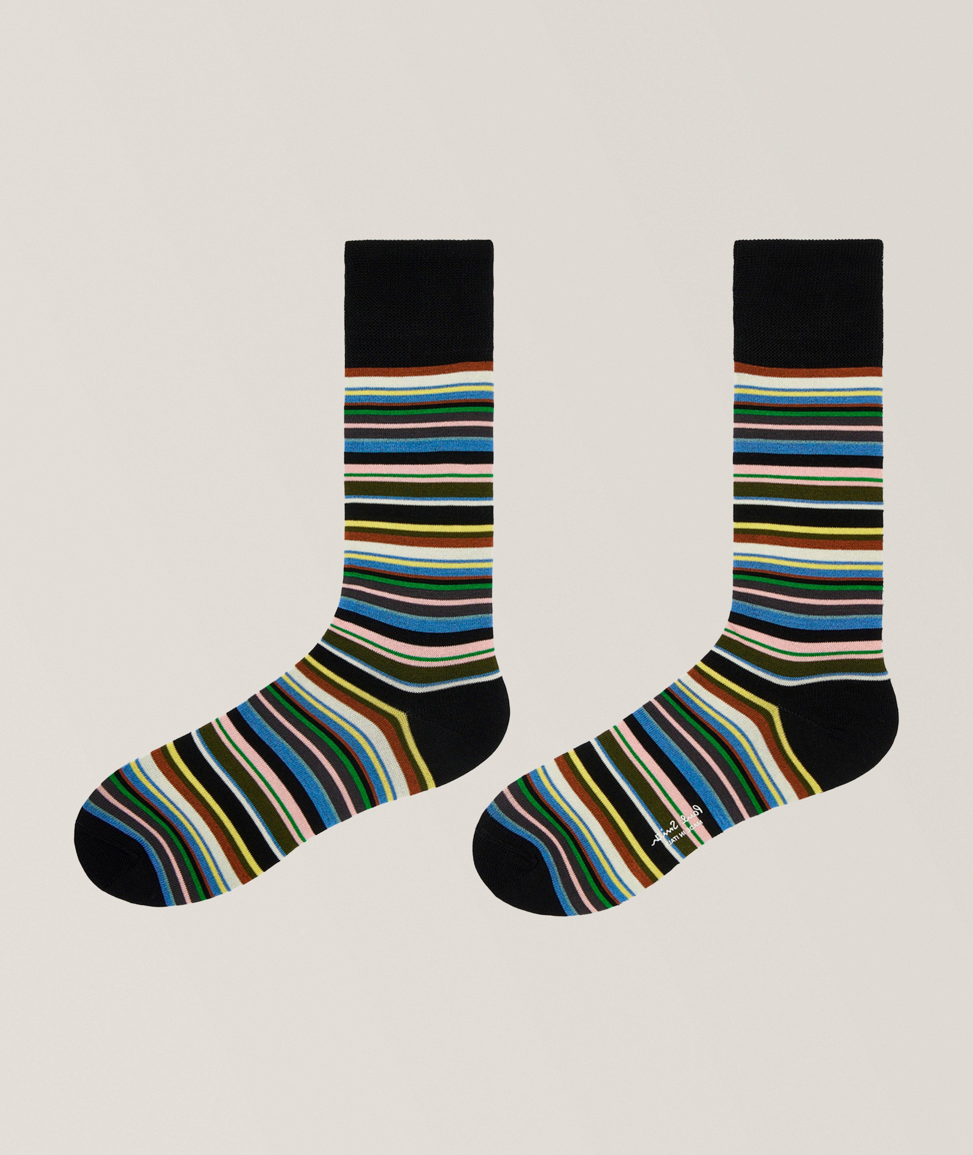 Munich Striped Stretch-Cotton Socks image 1