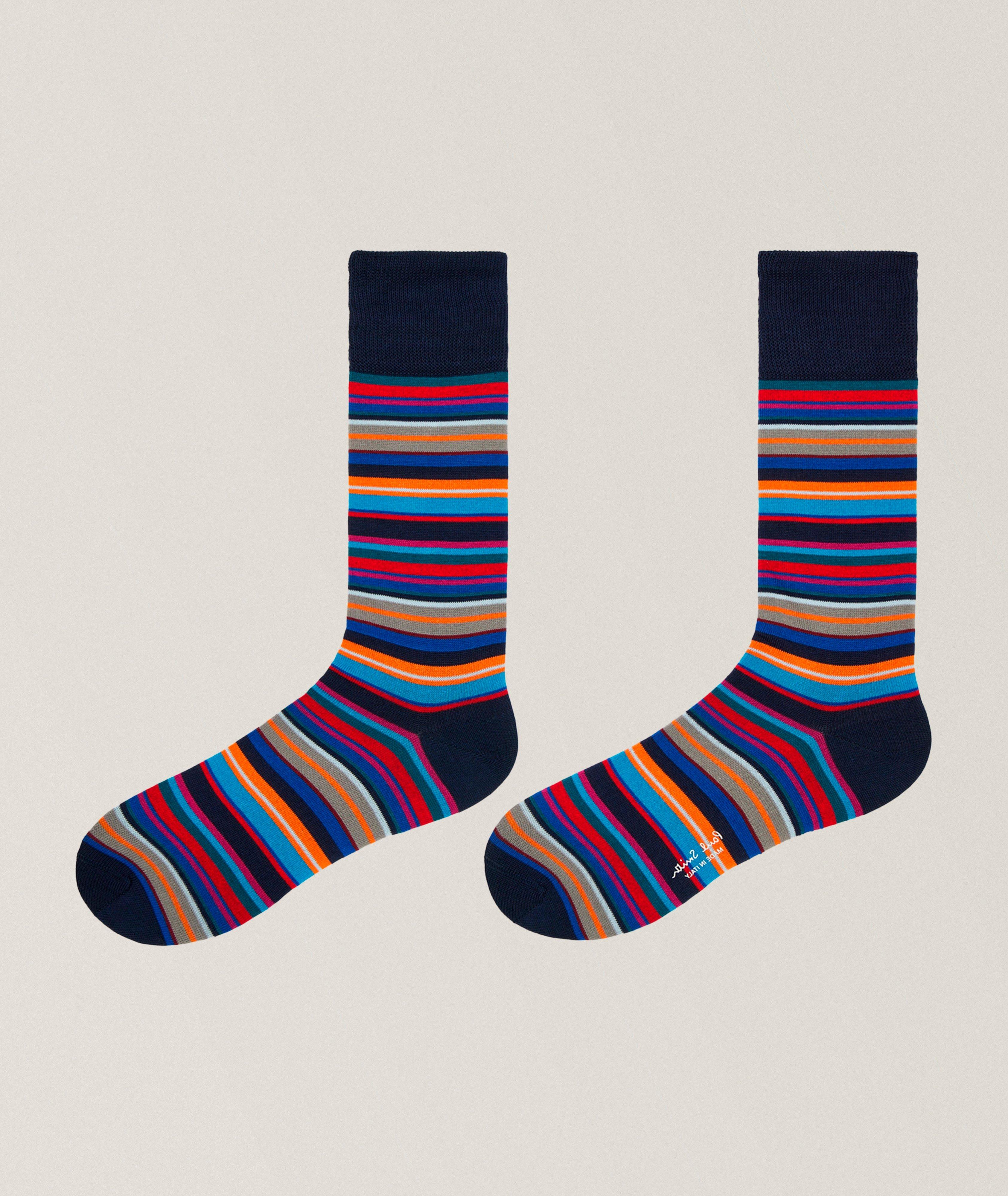 Munich Striped Stretch-Cotton Socks image 1
