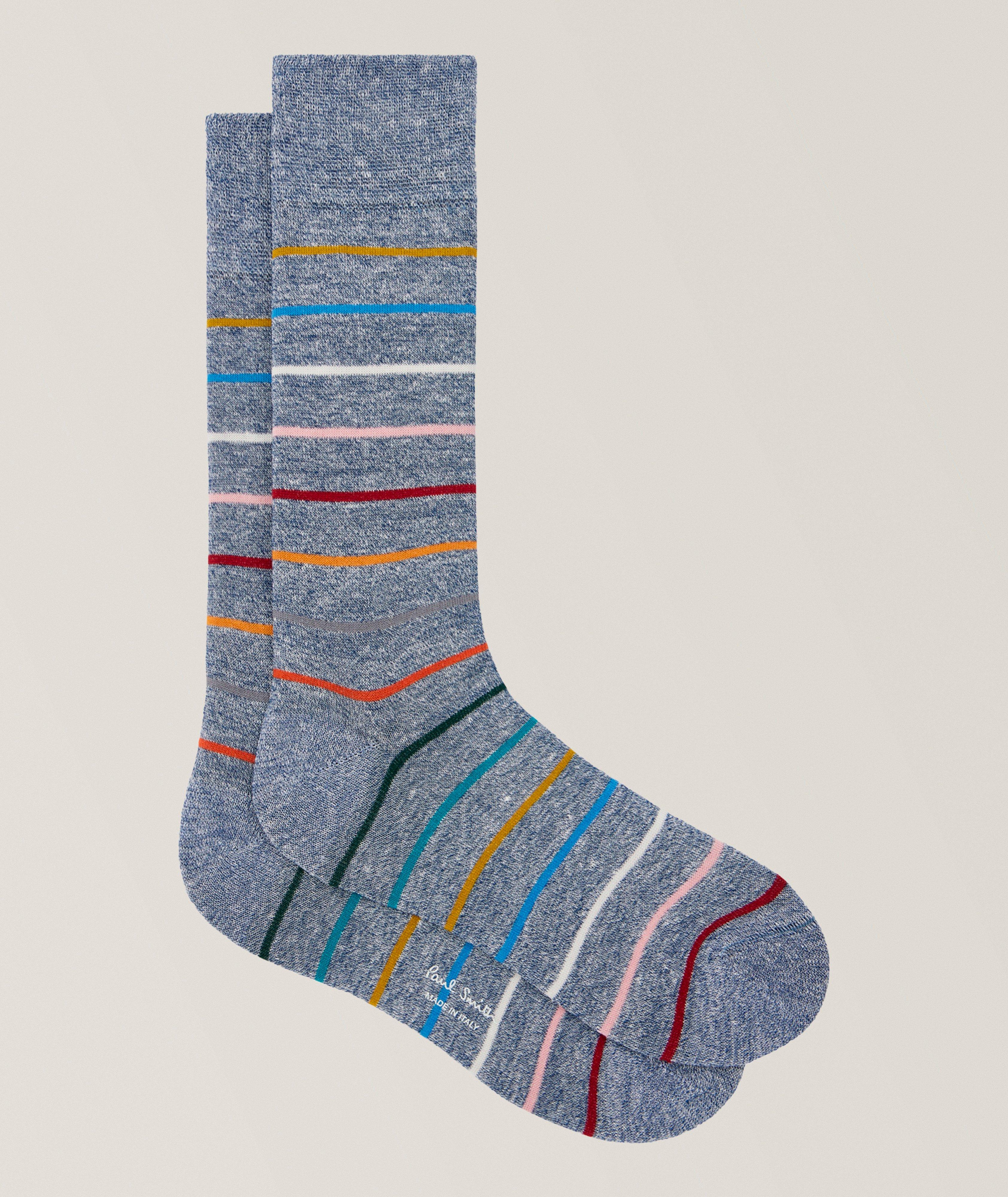 Paul Smith Signature Striped Linen-Blend Socks