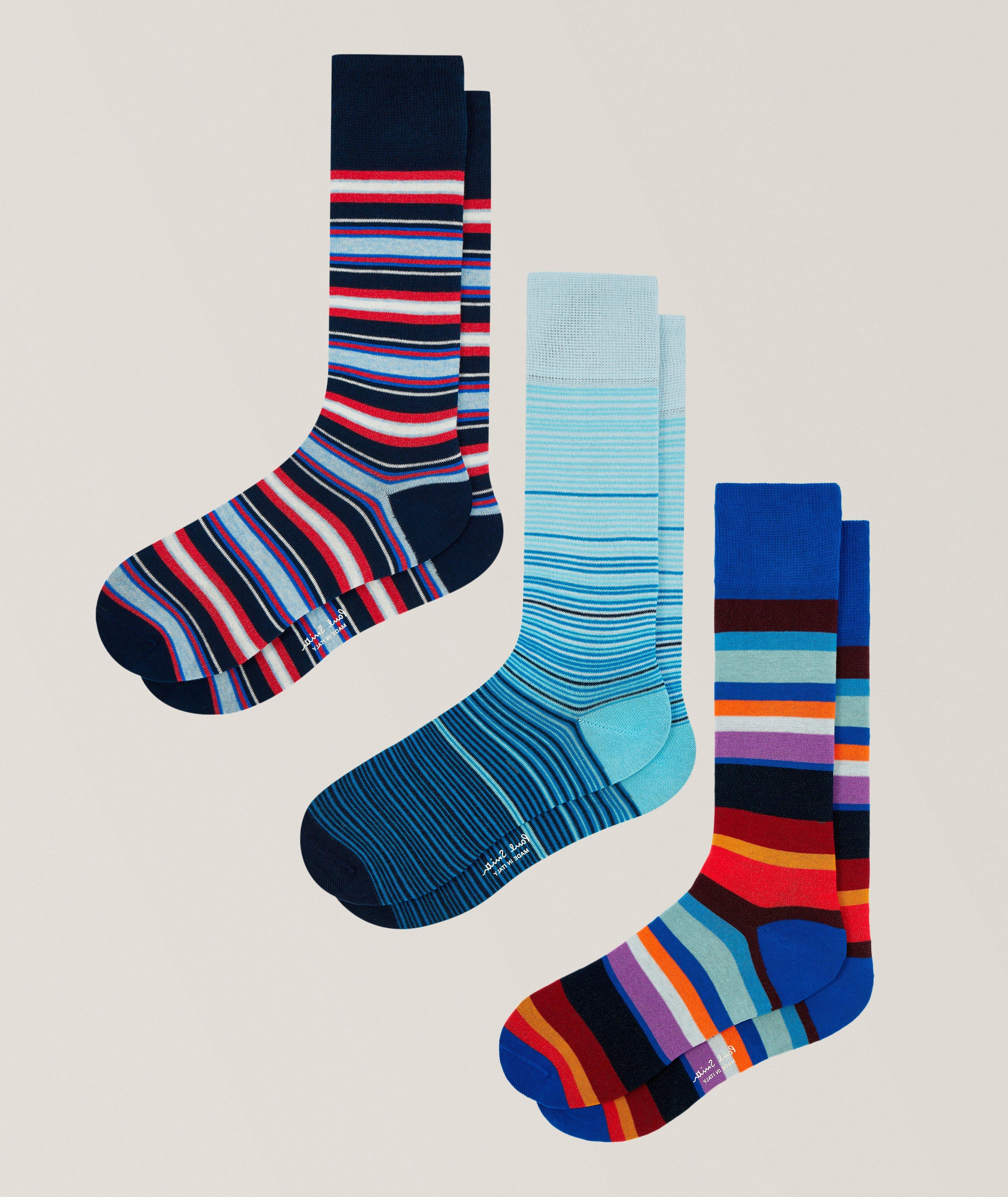 Three-Pack Holiday Cracker Striped Socks  image 0