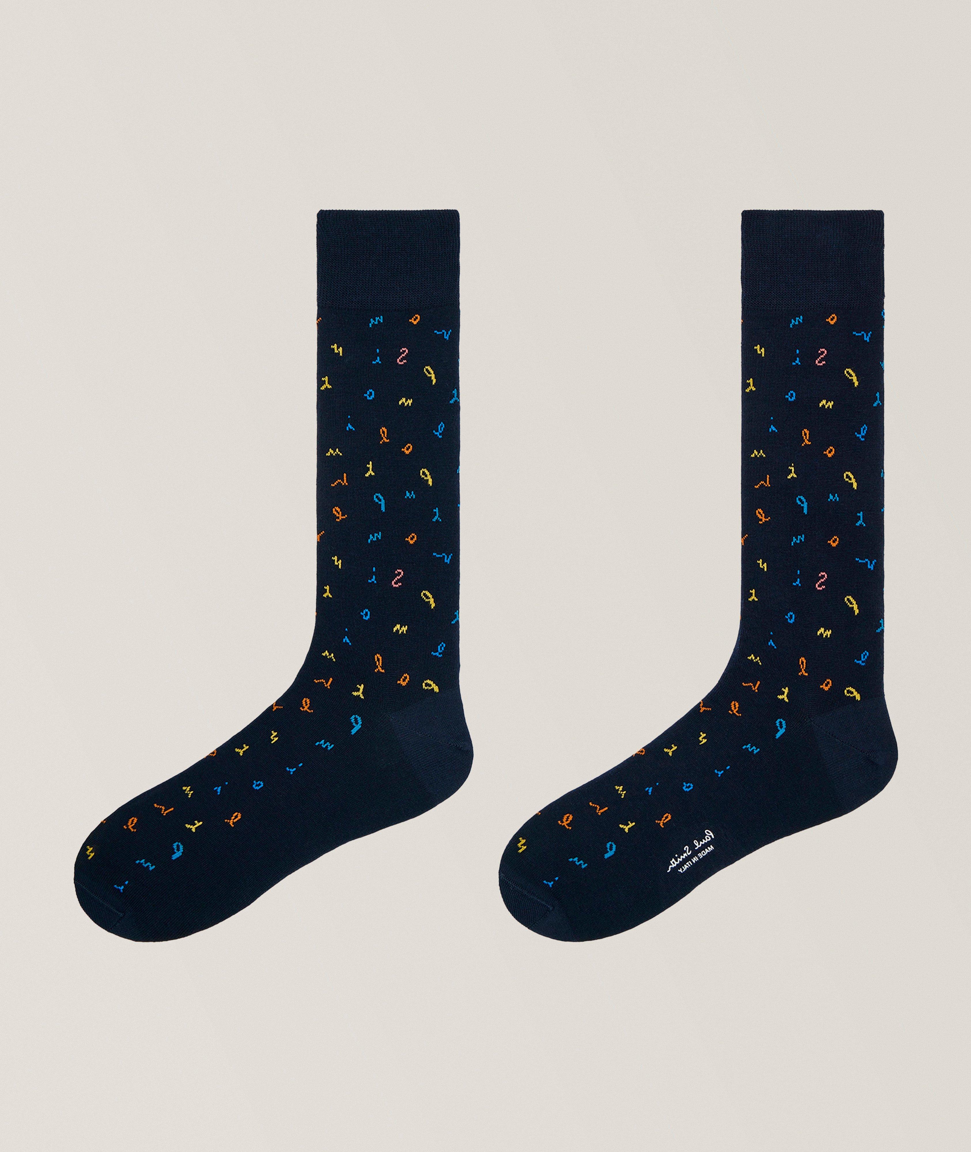 Letter-Print Stretch-Cotton Socks  image 1