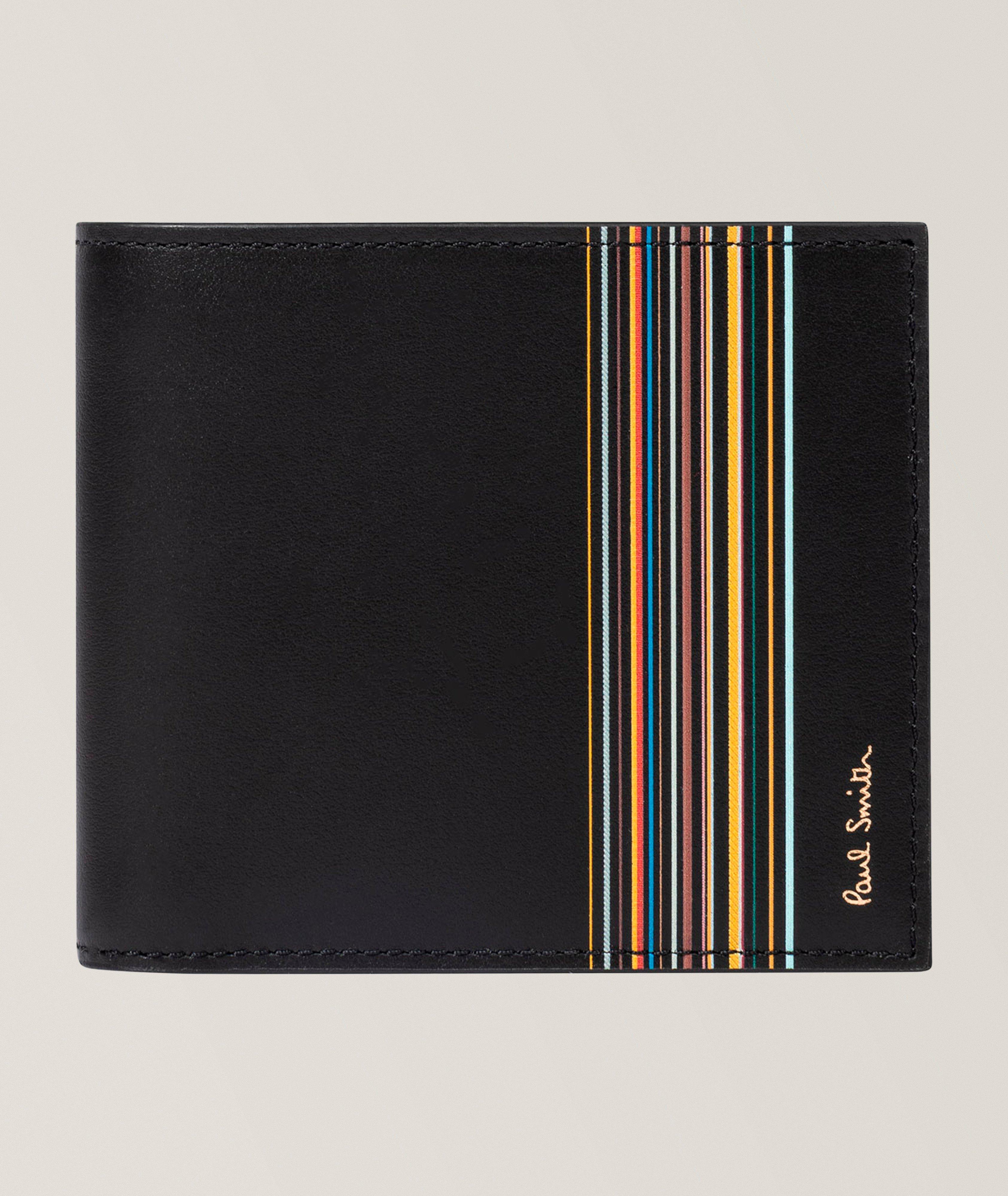 Signature Stripe Block Leather Bifold Wallet image 0