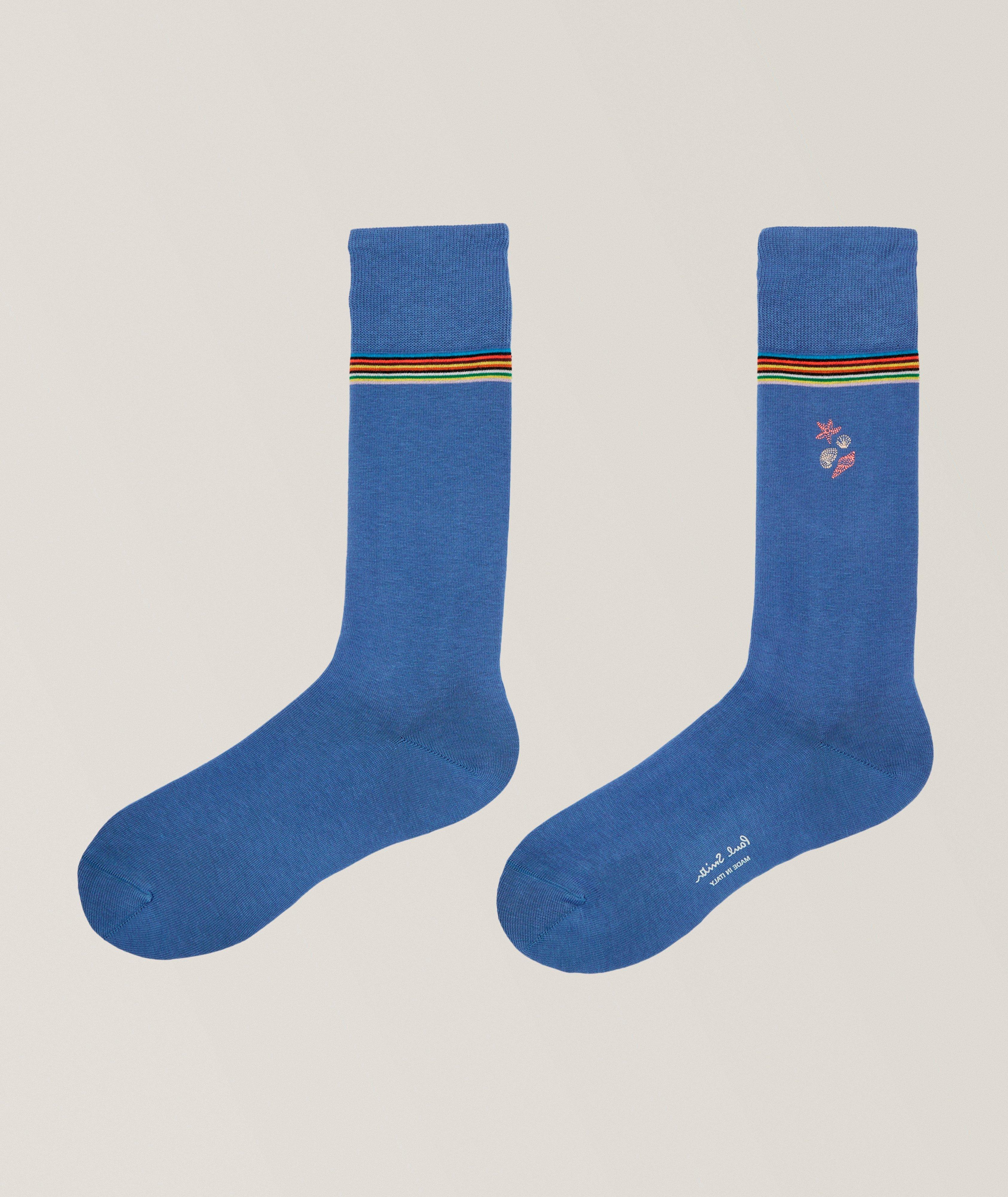 Chaussettes brodées motif coquillage image 1