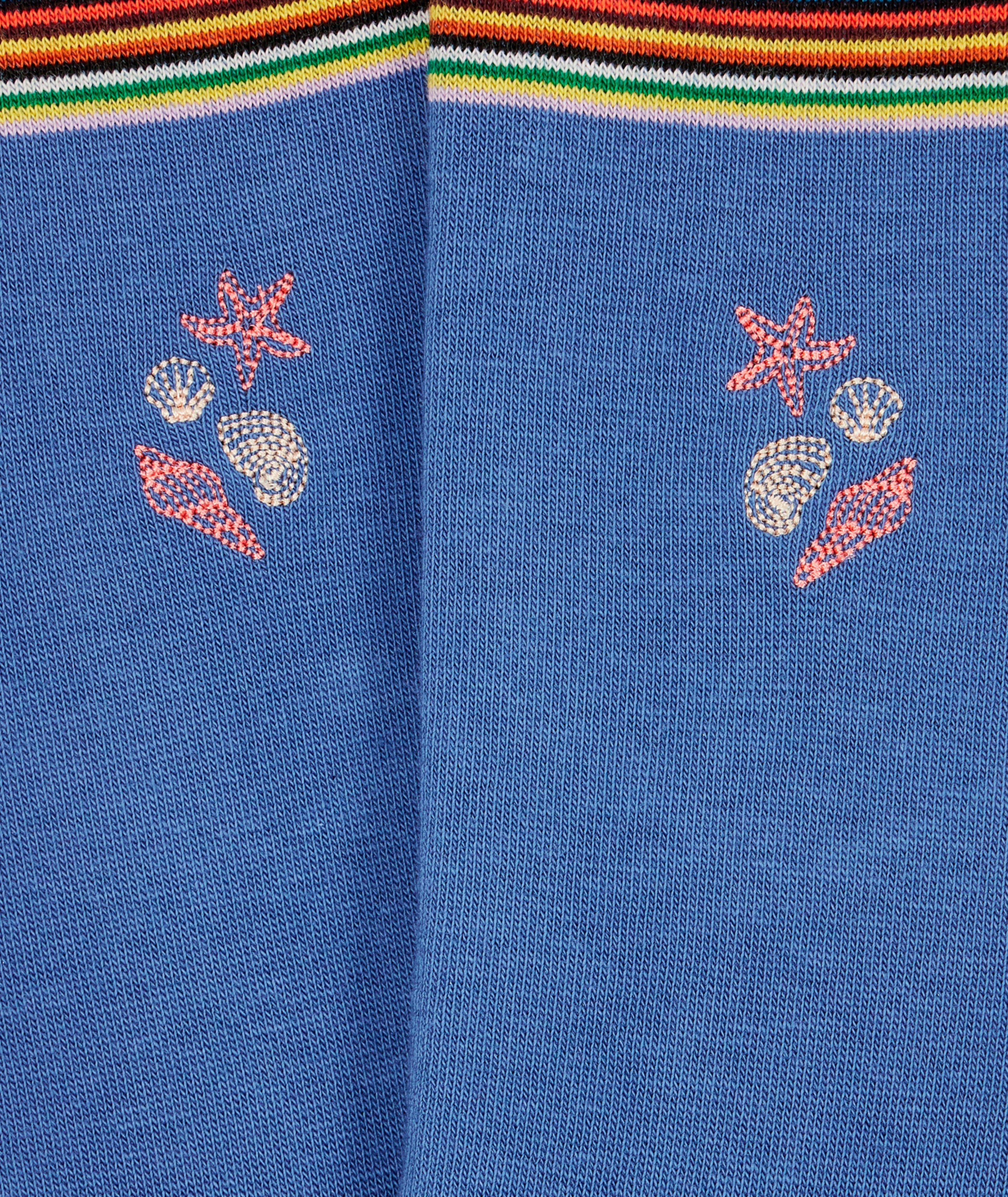 Chaussettes brodées motif coquillage image 2