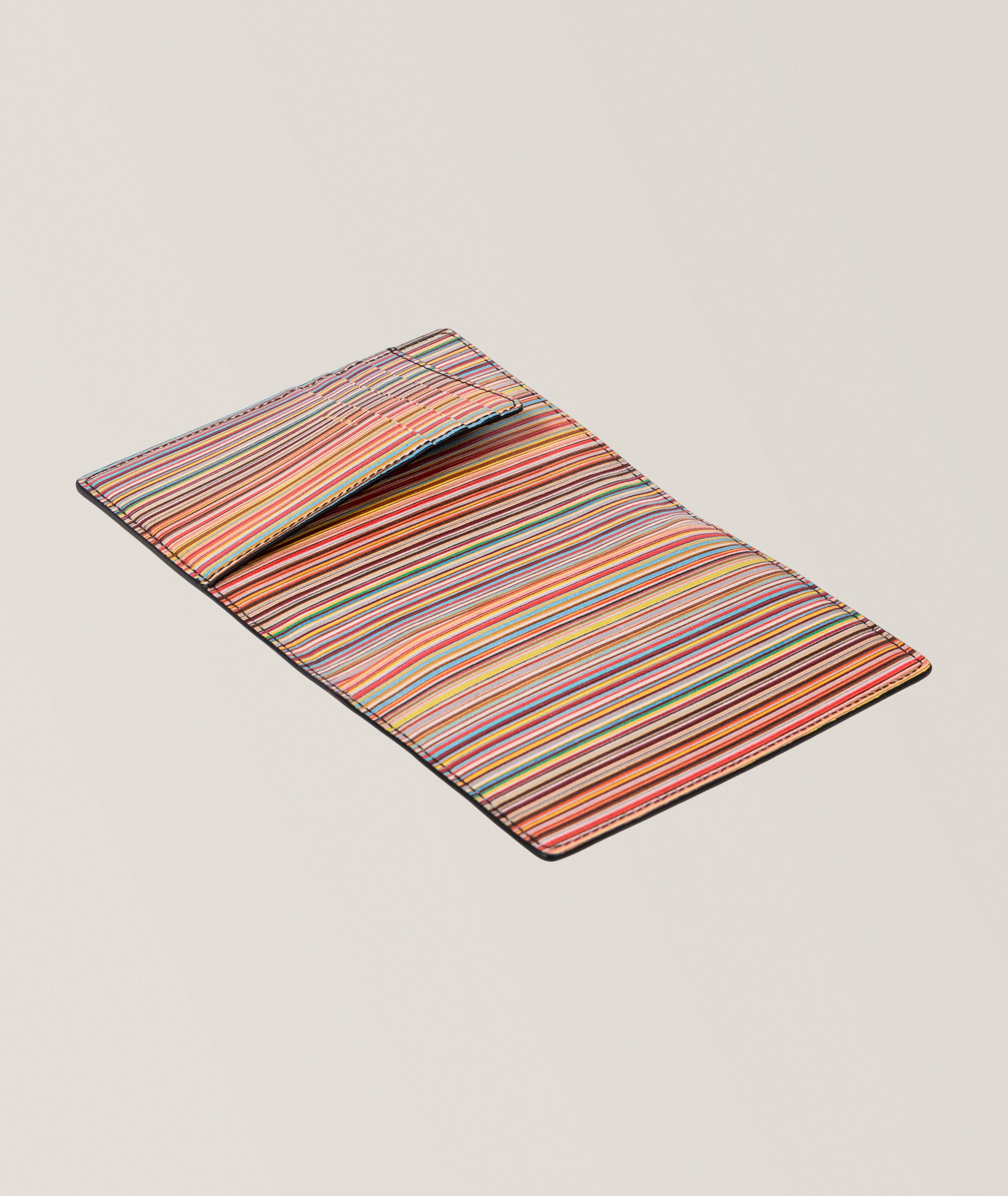 Signature Stripe Interior Leather Passport Holder image 2