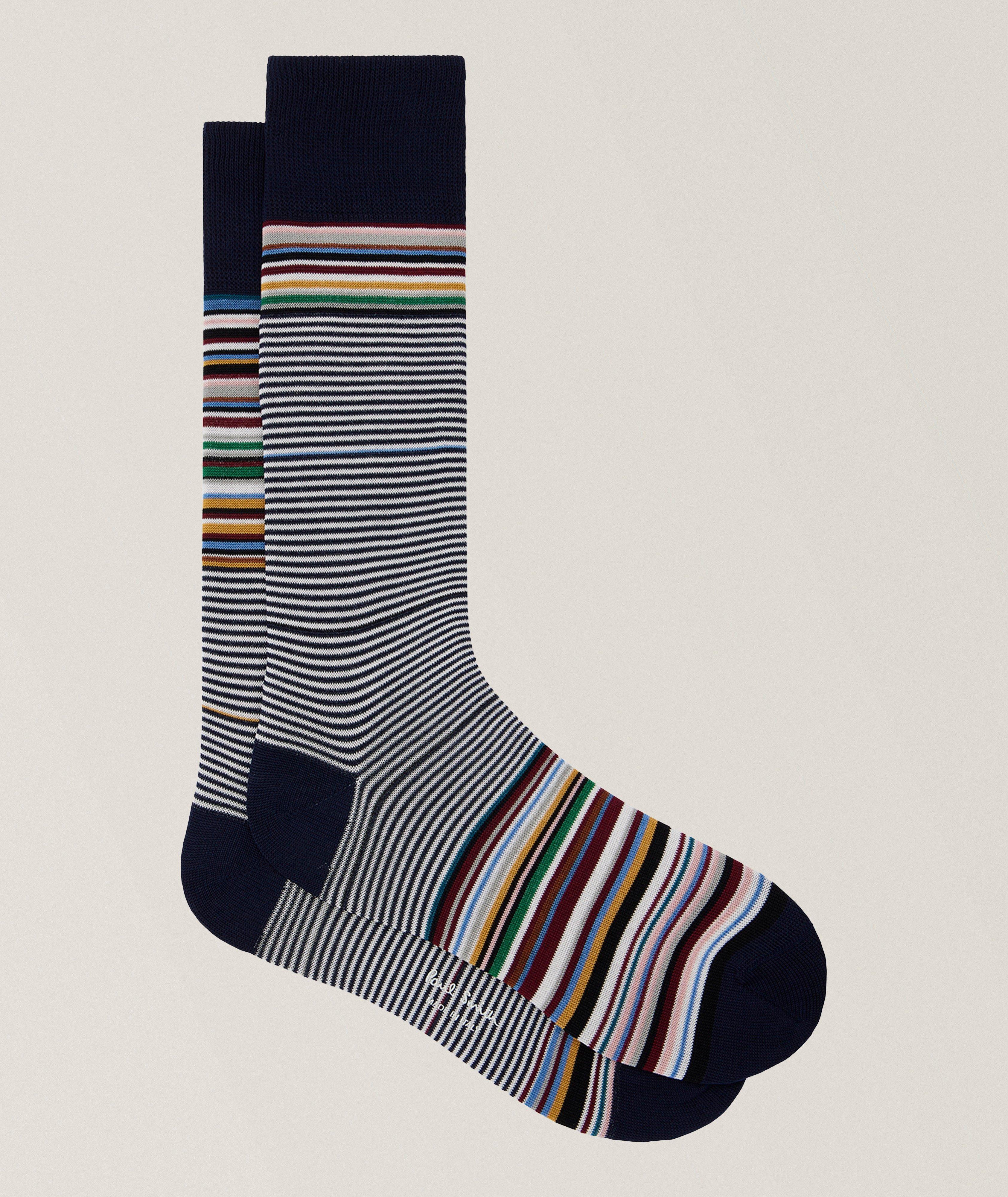 Paul Smith Nash Striped Cotton-Stretch Socks
