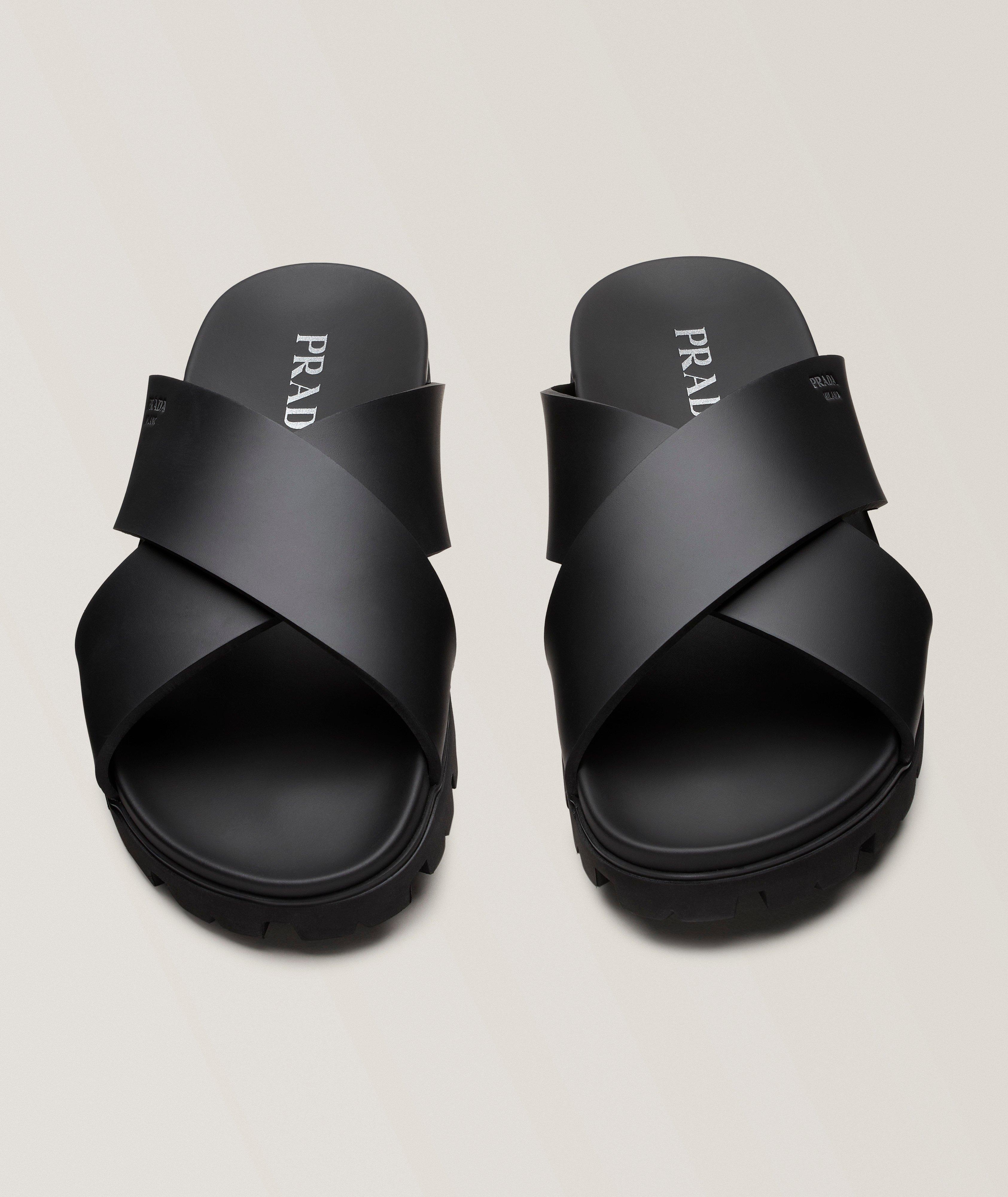 Prada Crisscross Leather Sandals | Casual Shoes | Harry Rosen