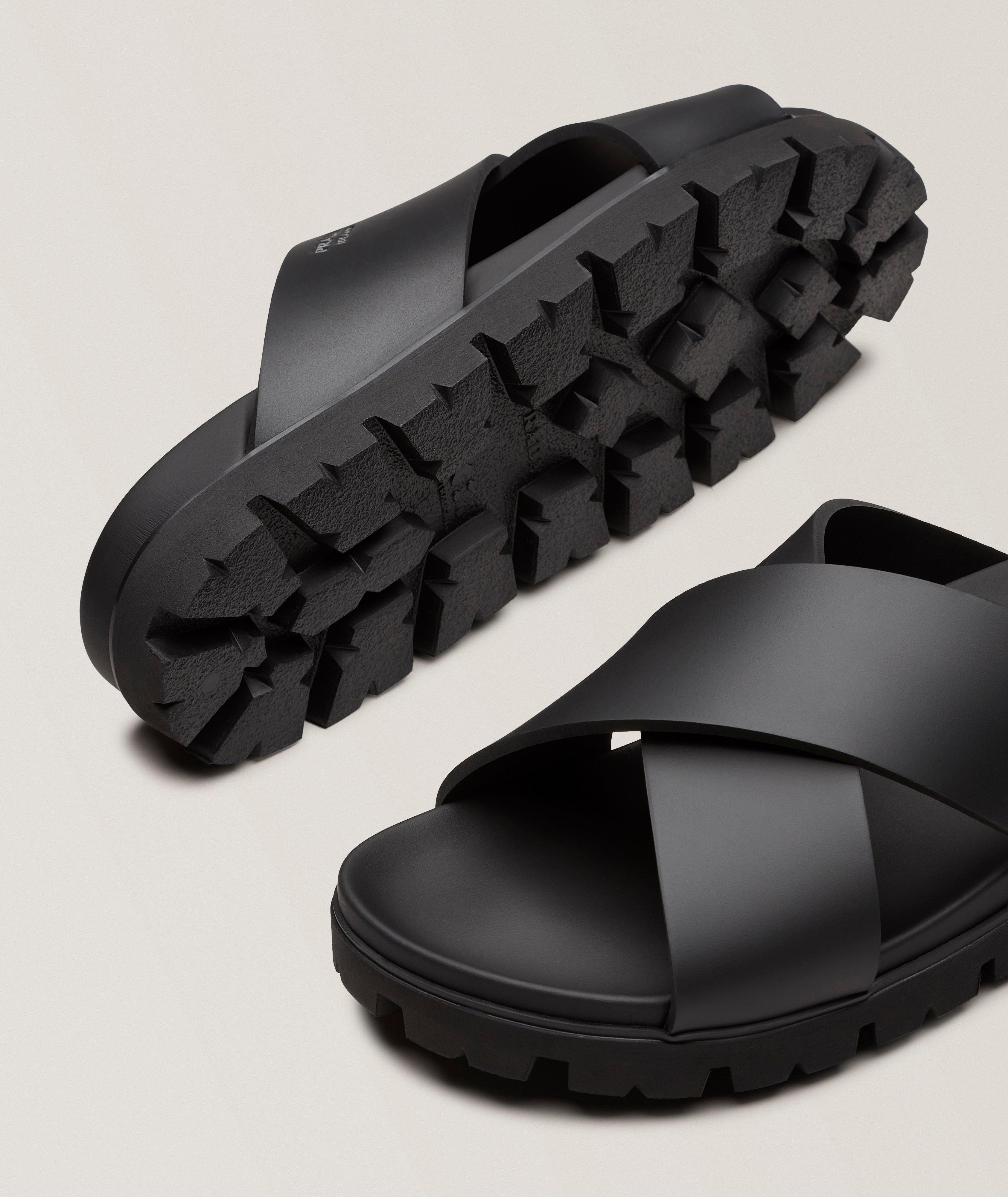 Prada Crisscross Leather Sandals | Casual Shoes | Harry Rosen