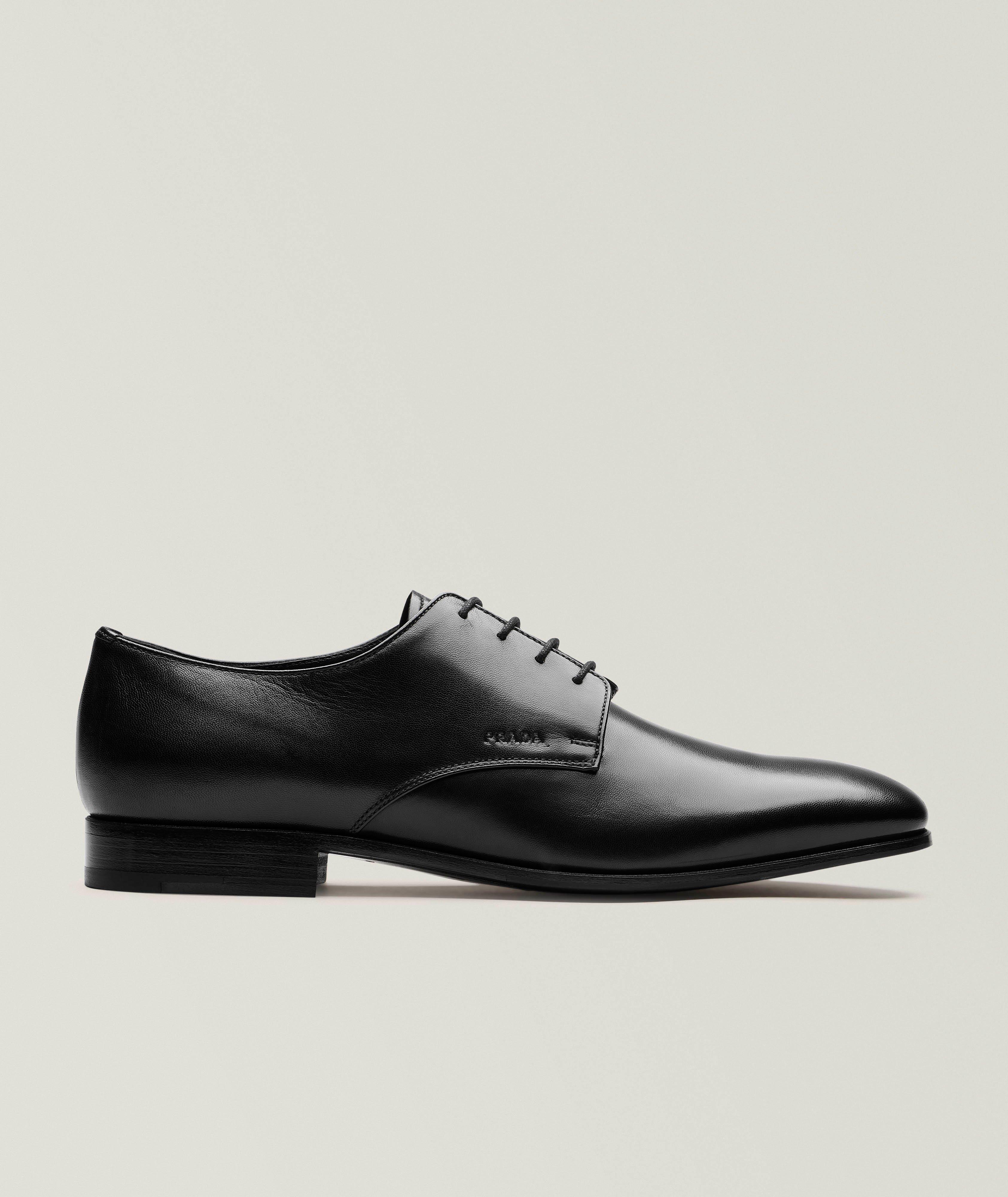 Prada Leather Square-Toe Derbies | Dress Shoes | Harry Rosen