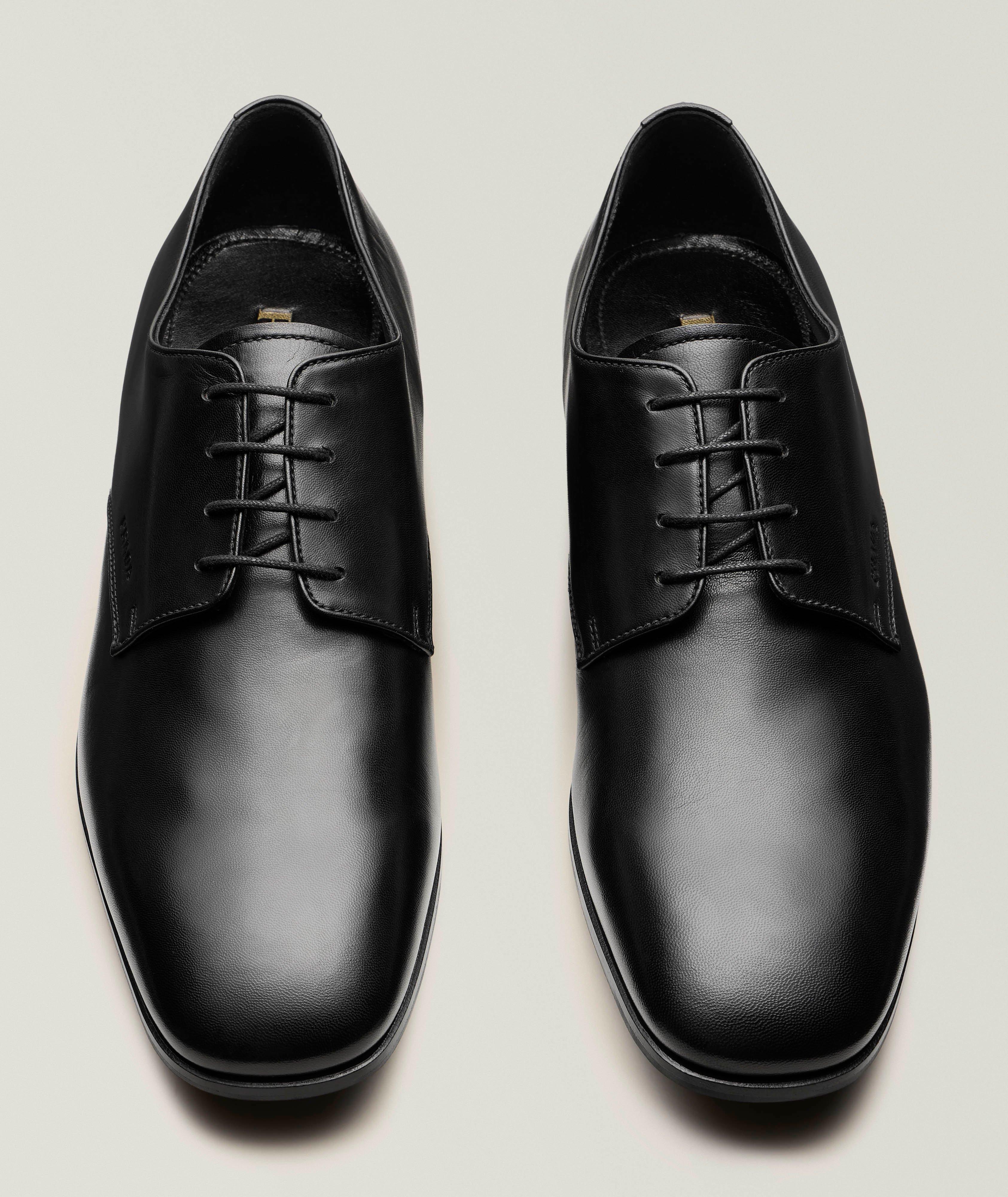 Prada Leather Square-Toe Derbies | Dress Shoes | Harry Rosen