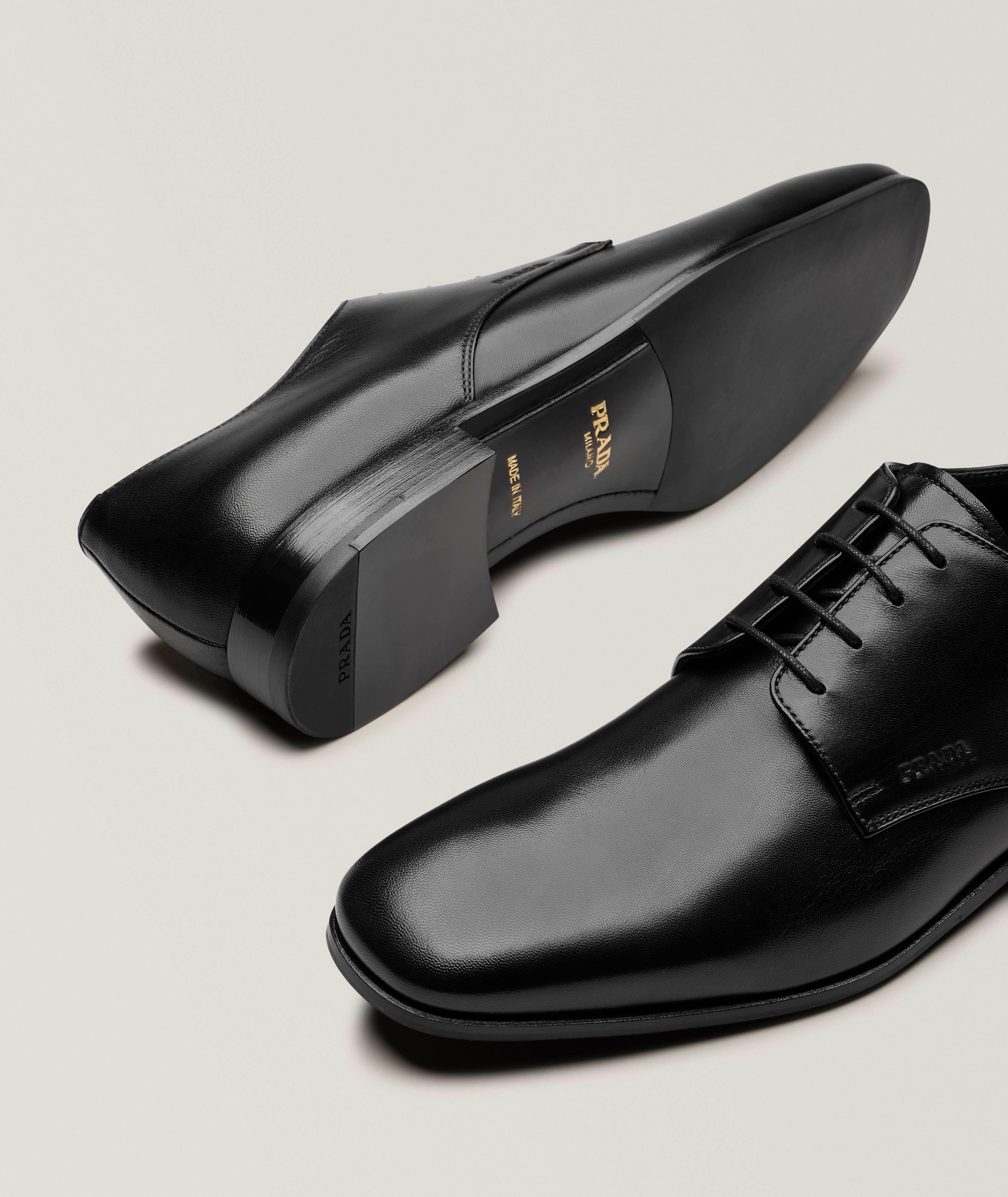 Prada Leather Square-Toe Derbies | Dress Shoes | Harry Rosen