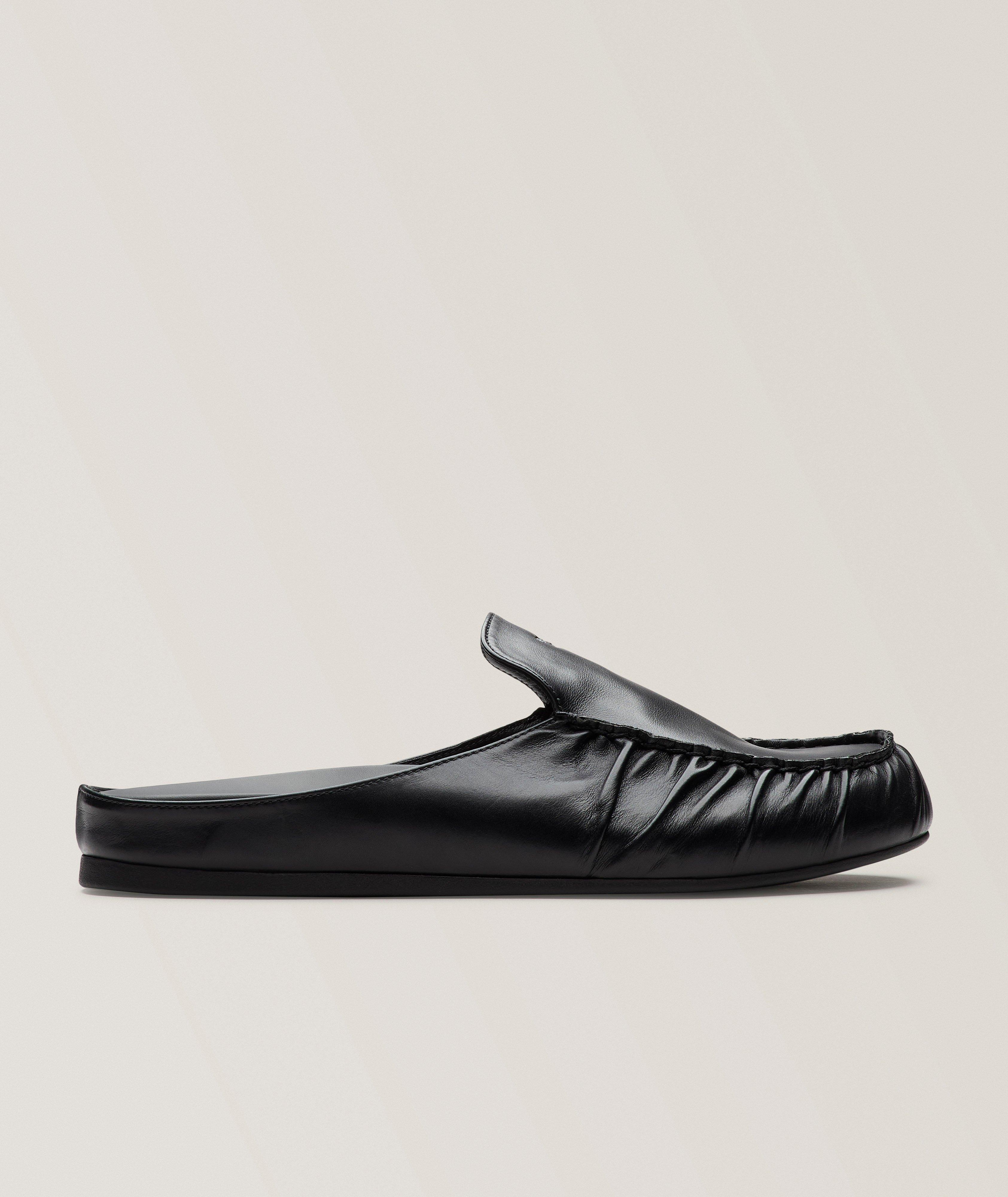 靴 Archive prada patent leather mules 36.5 Prada Leather Pleated Apron Mules | Sneakers | Harry Rosen