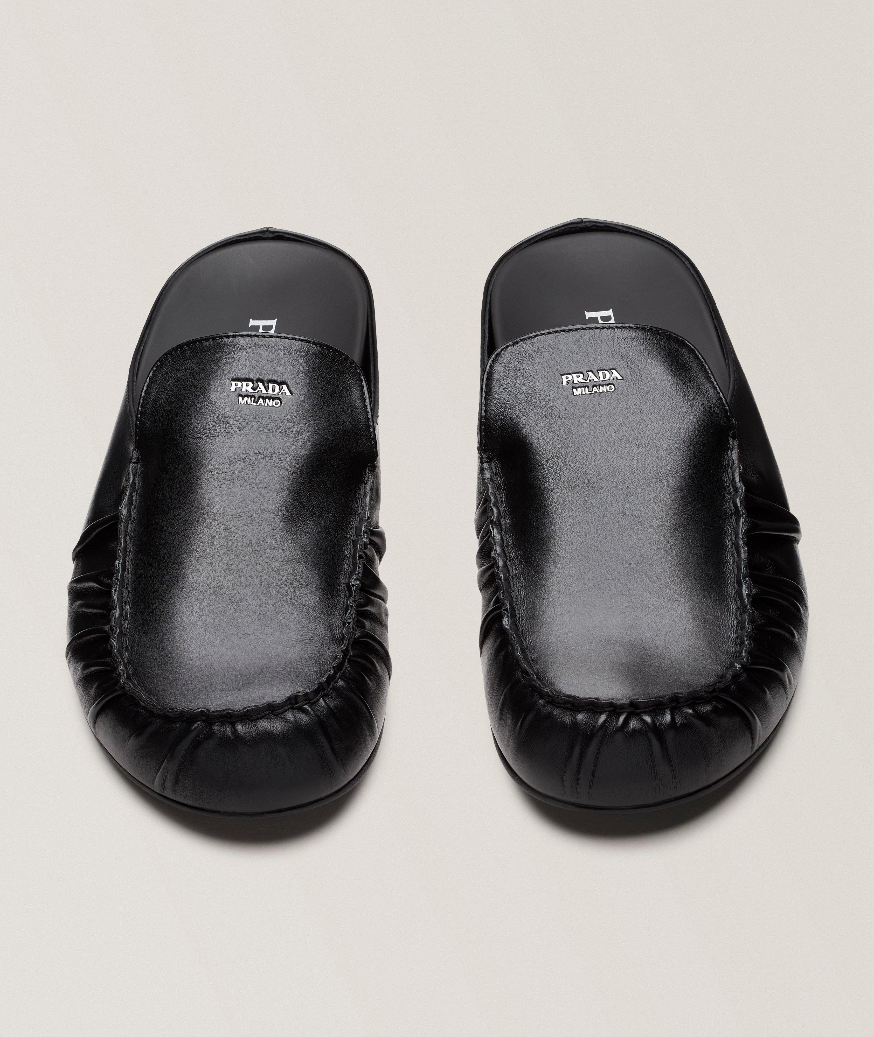 Leather Pleated Apron Mules image 1