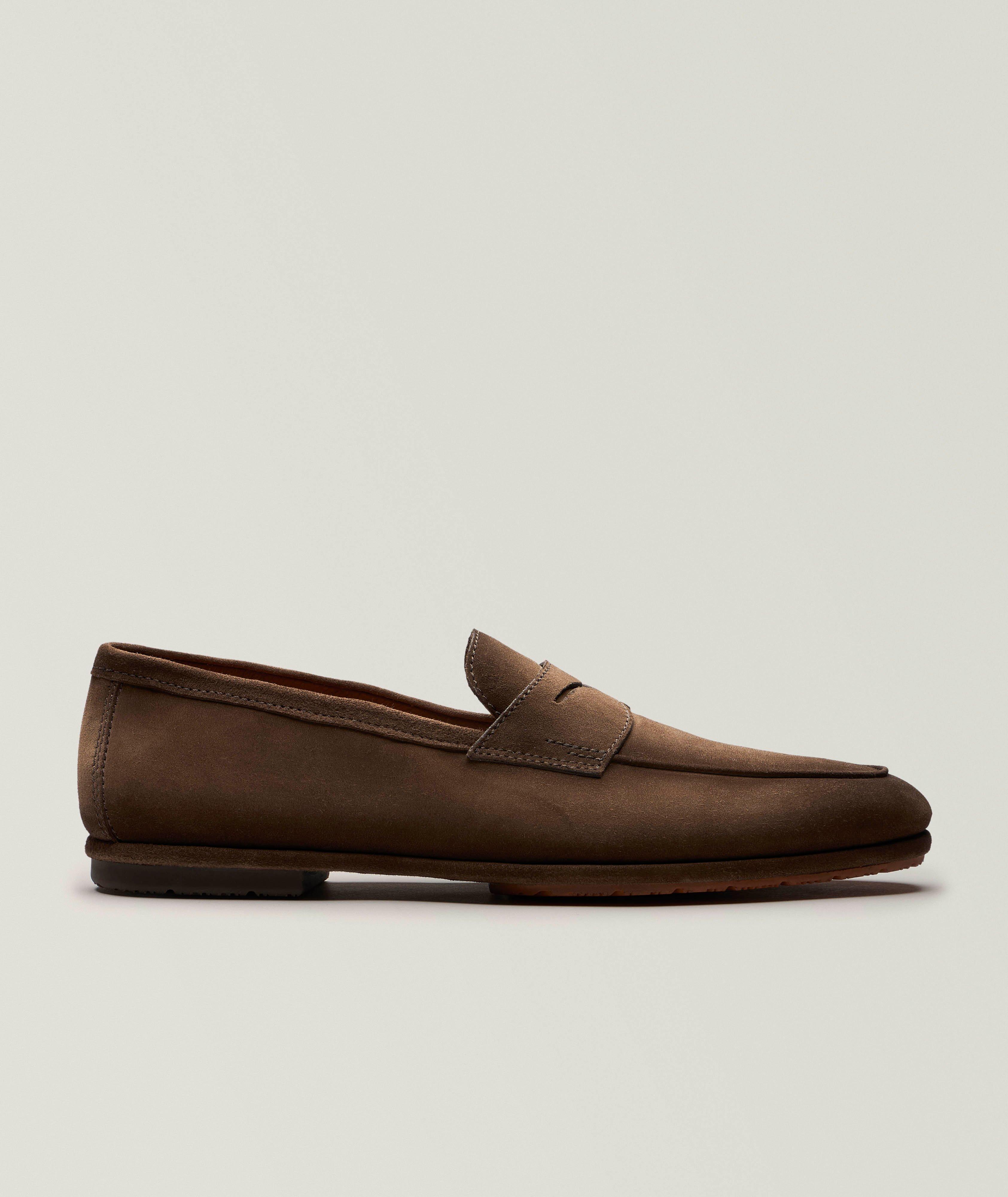 Santoni Flâneurs penny en suède bruni Carlos 