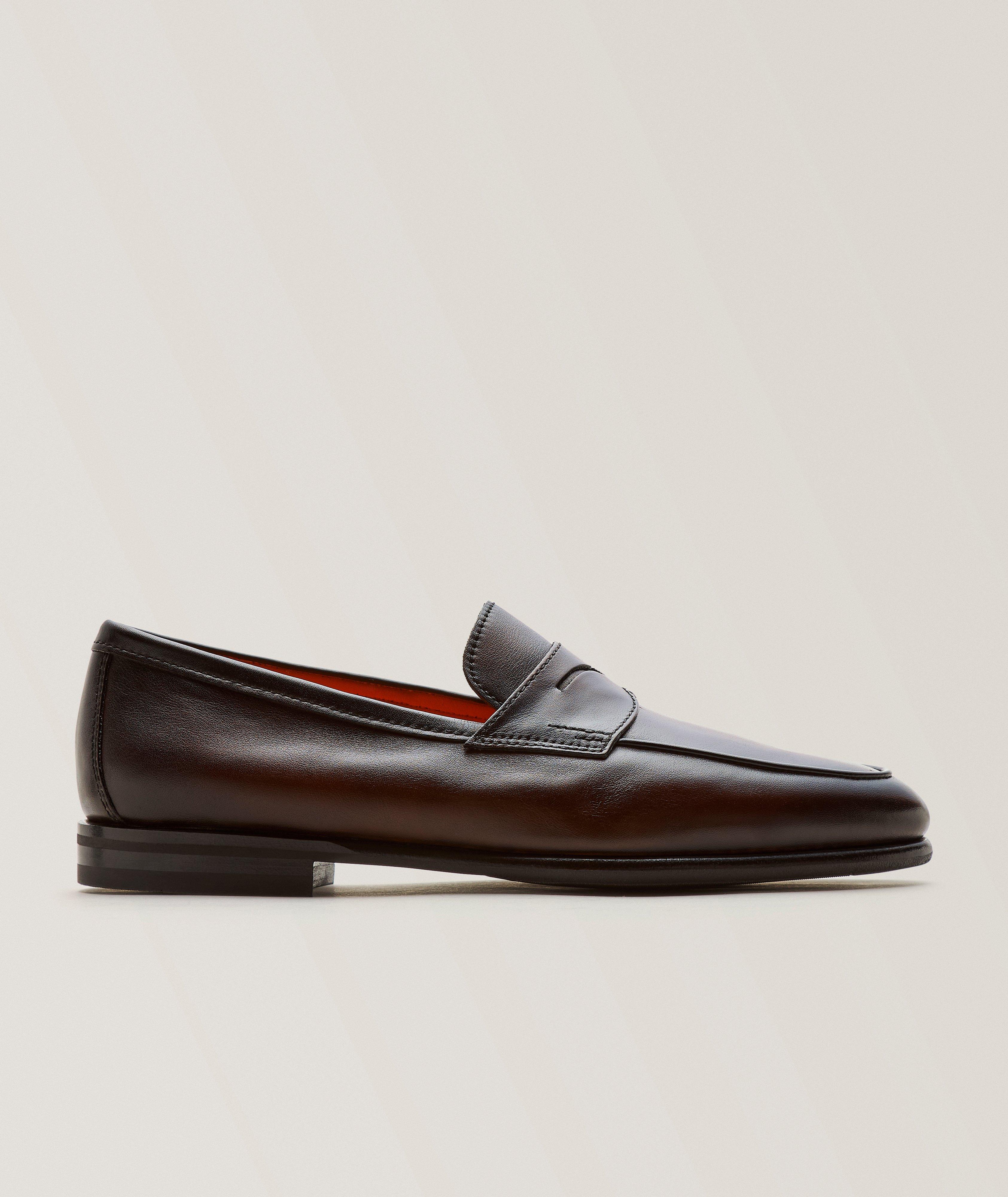 Carlo Burnished Leather Penny Loafers image 0