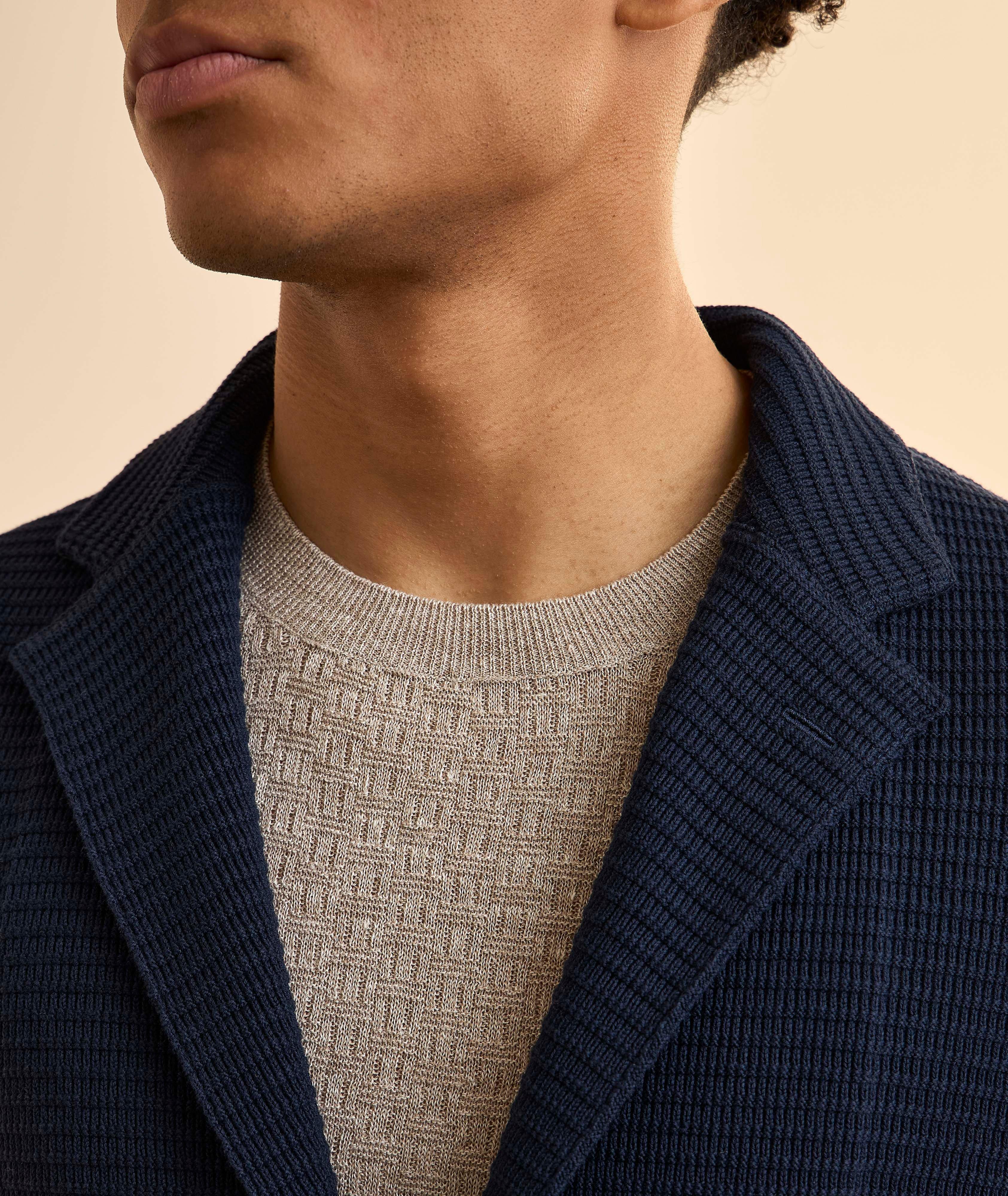 Textured Cotton Knit Sport Jacket image 3