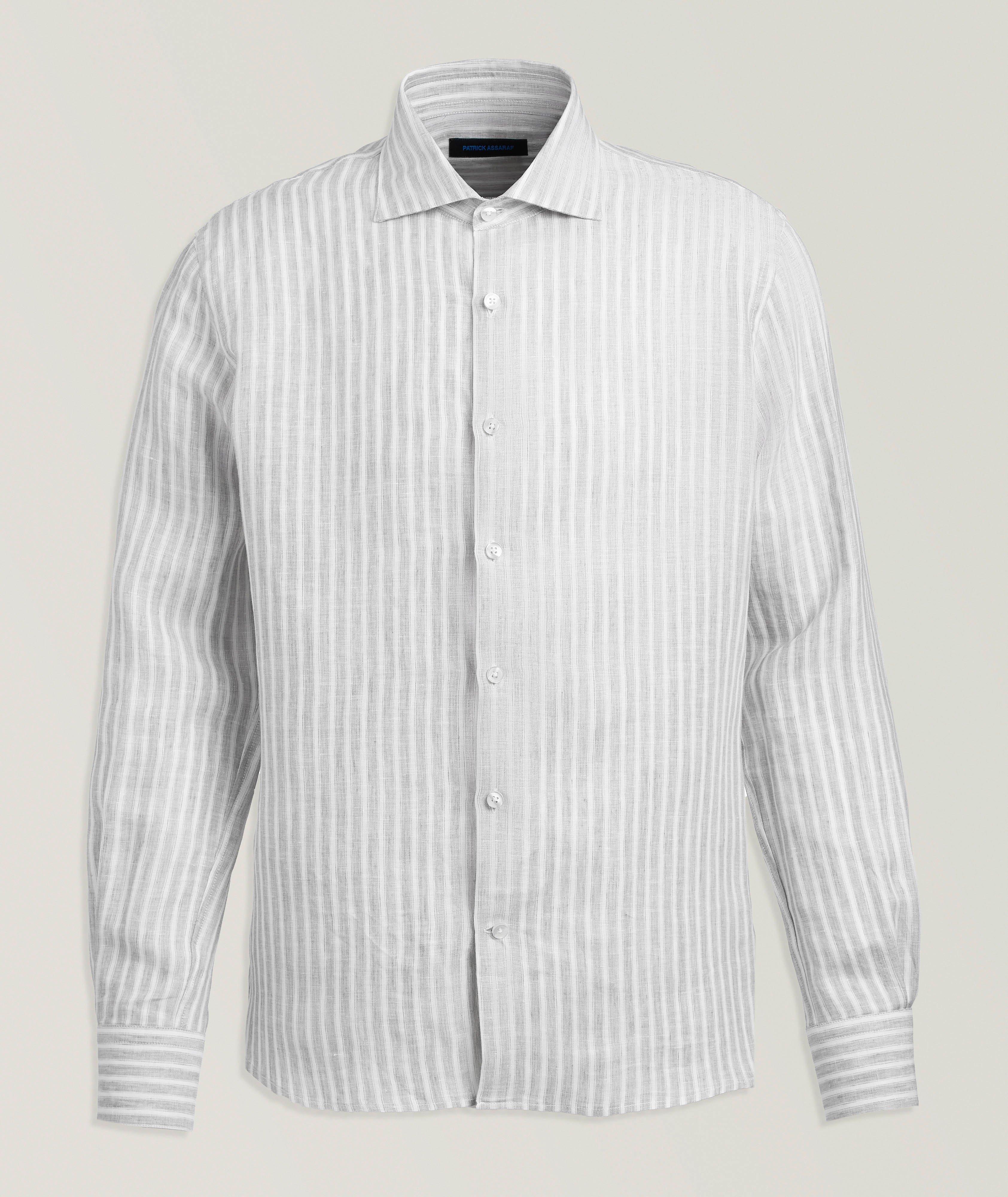 Patrick Assaraf Striped Linen Shirt
