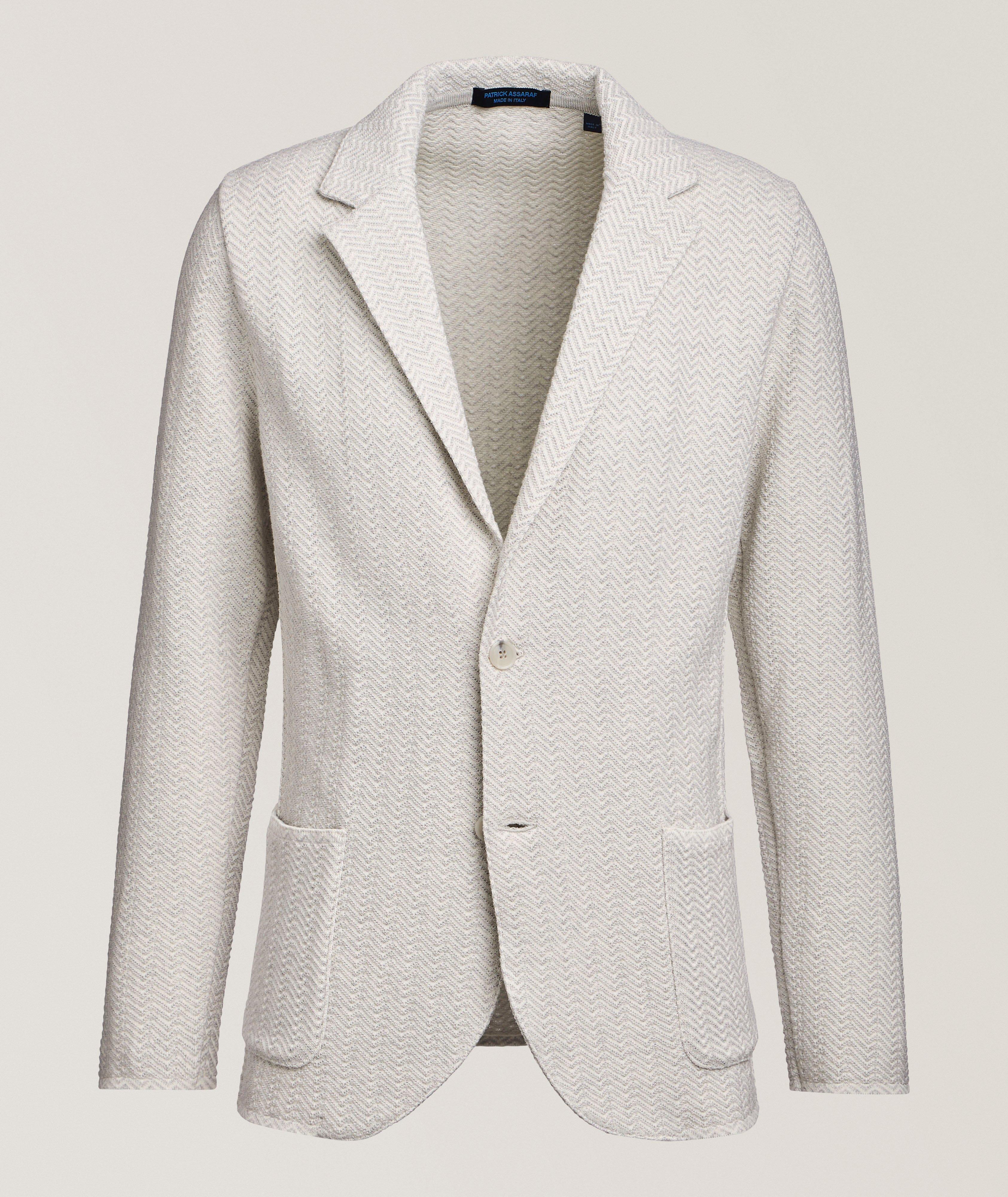 Patrick Assaraf Veste sport maille chevrons