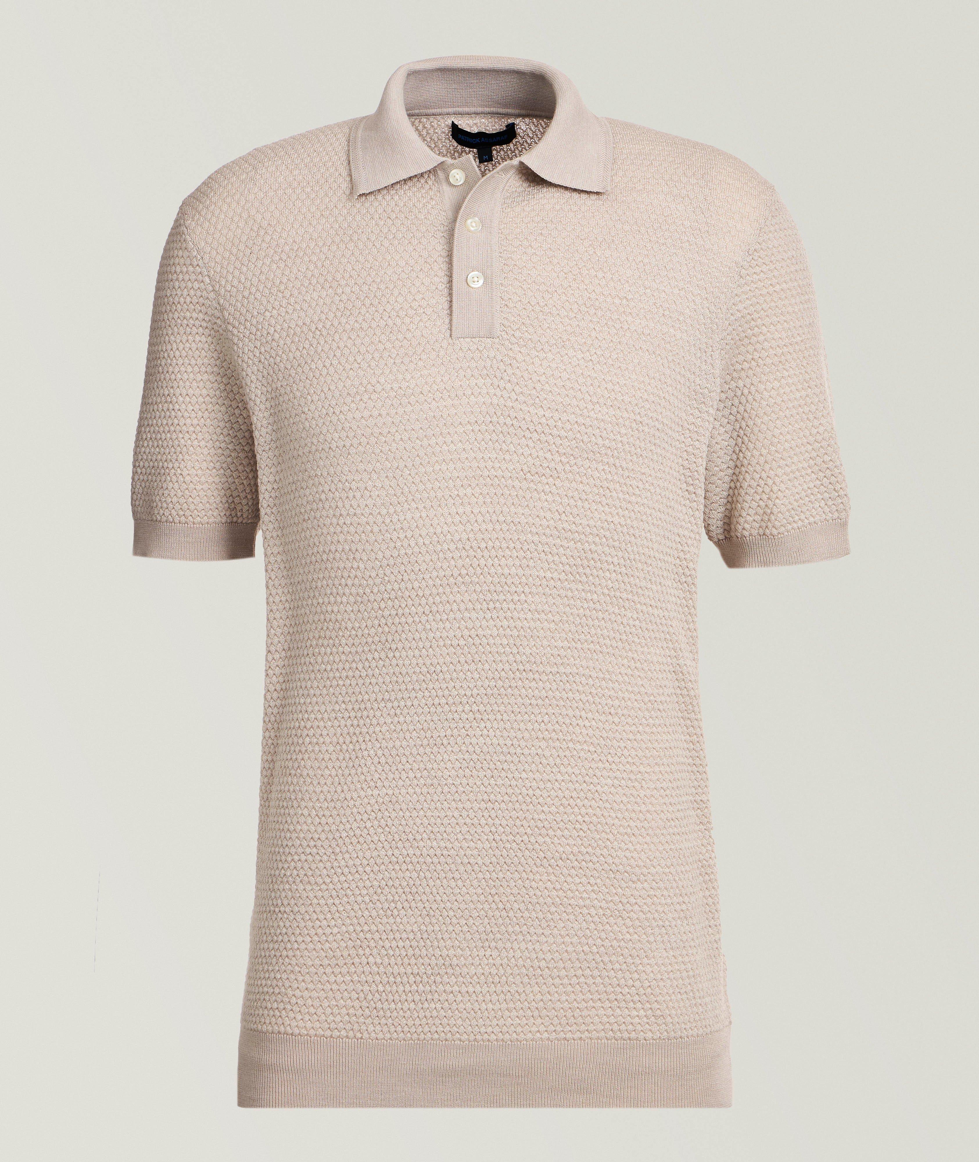 Polo point noisette laine-soie mérinos  image 0