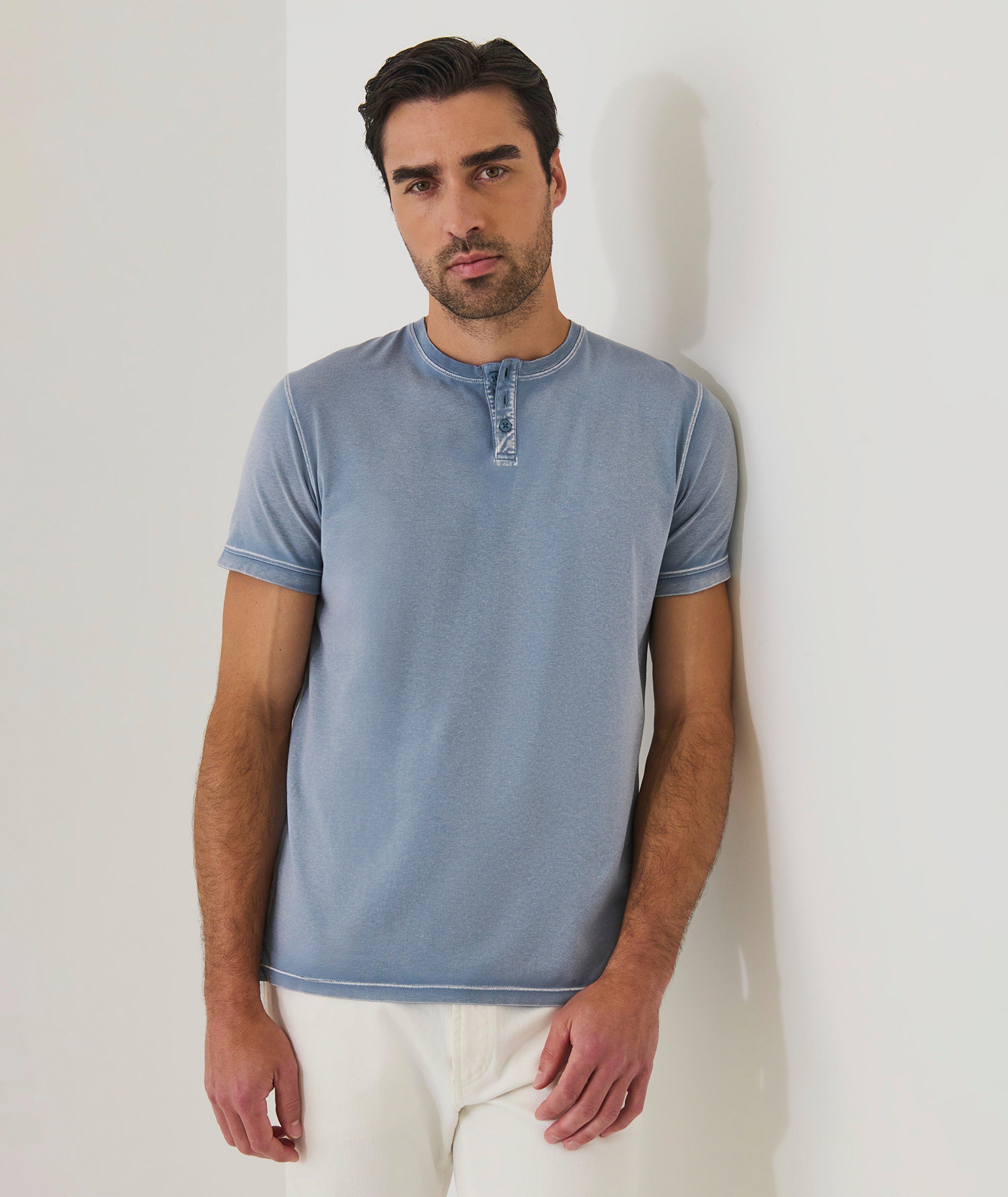 Vintage Wash Stretch-Pima Cotton Henley image 4