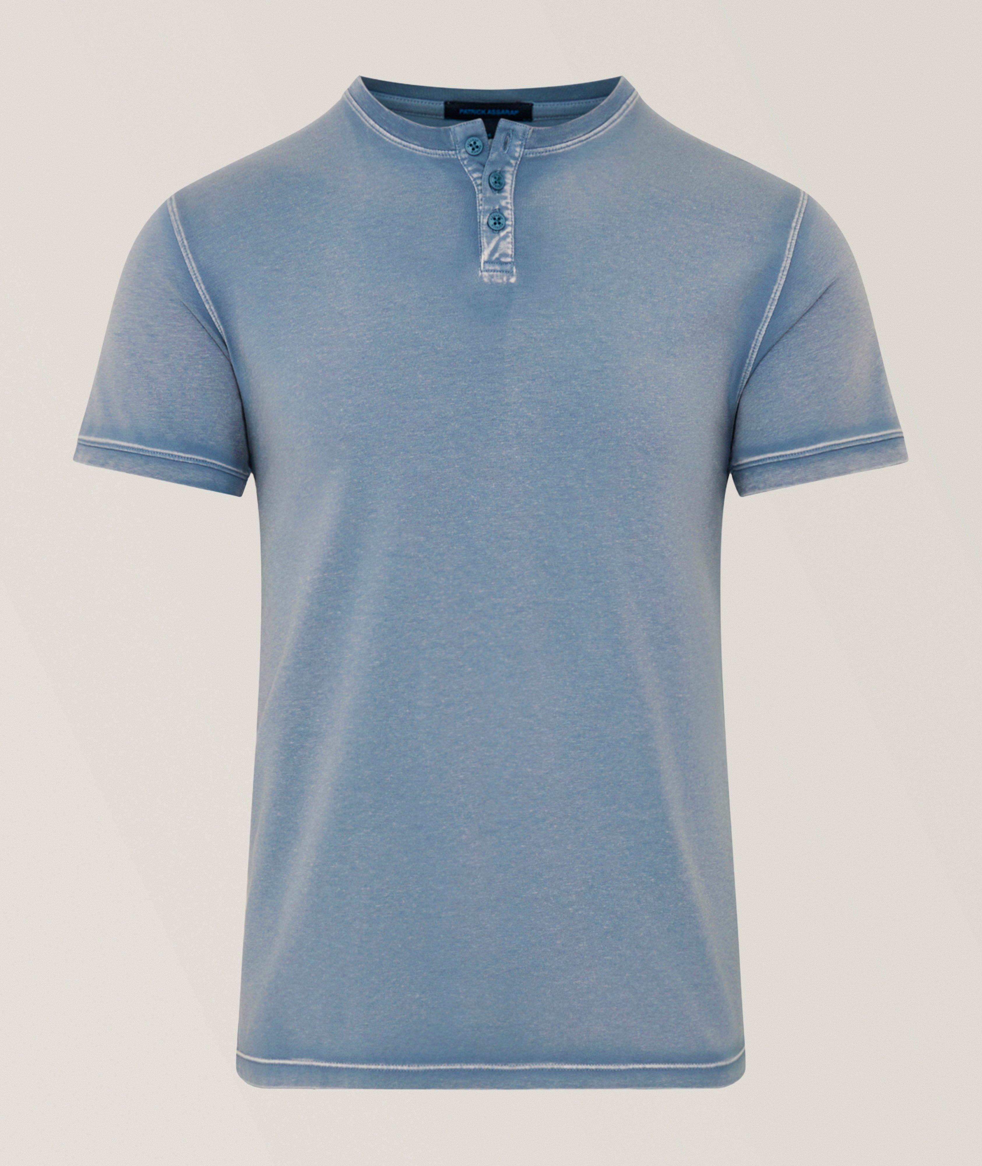 Vintage Wash Stretch-Pima Cotton Henley image 0