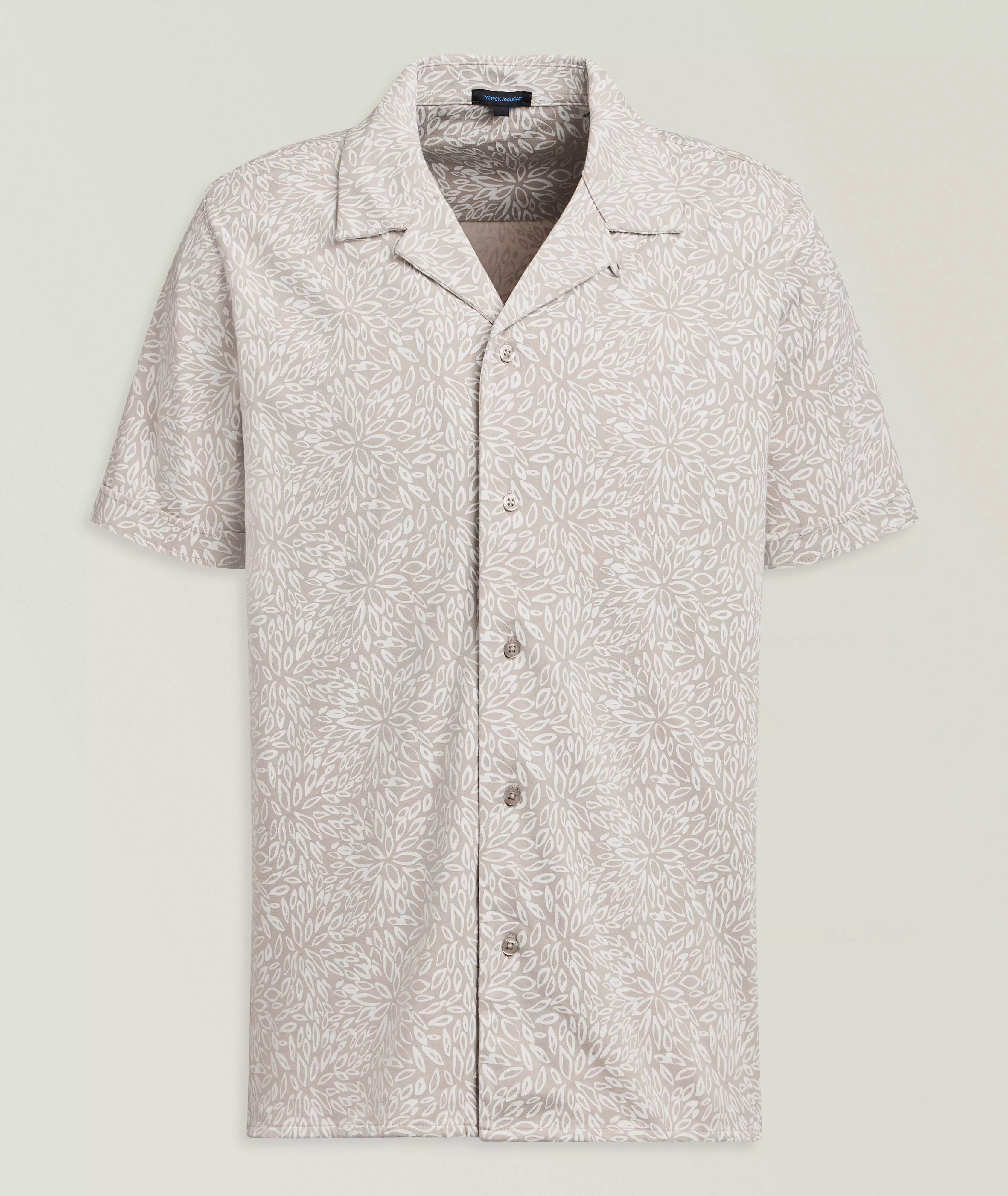 Patrick Assaraf Floral Stretch-Pima Camp Shirt