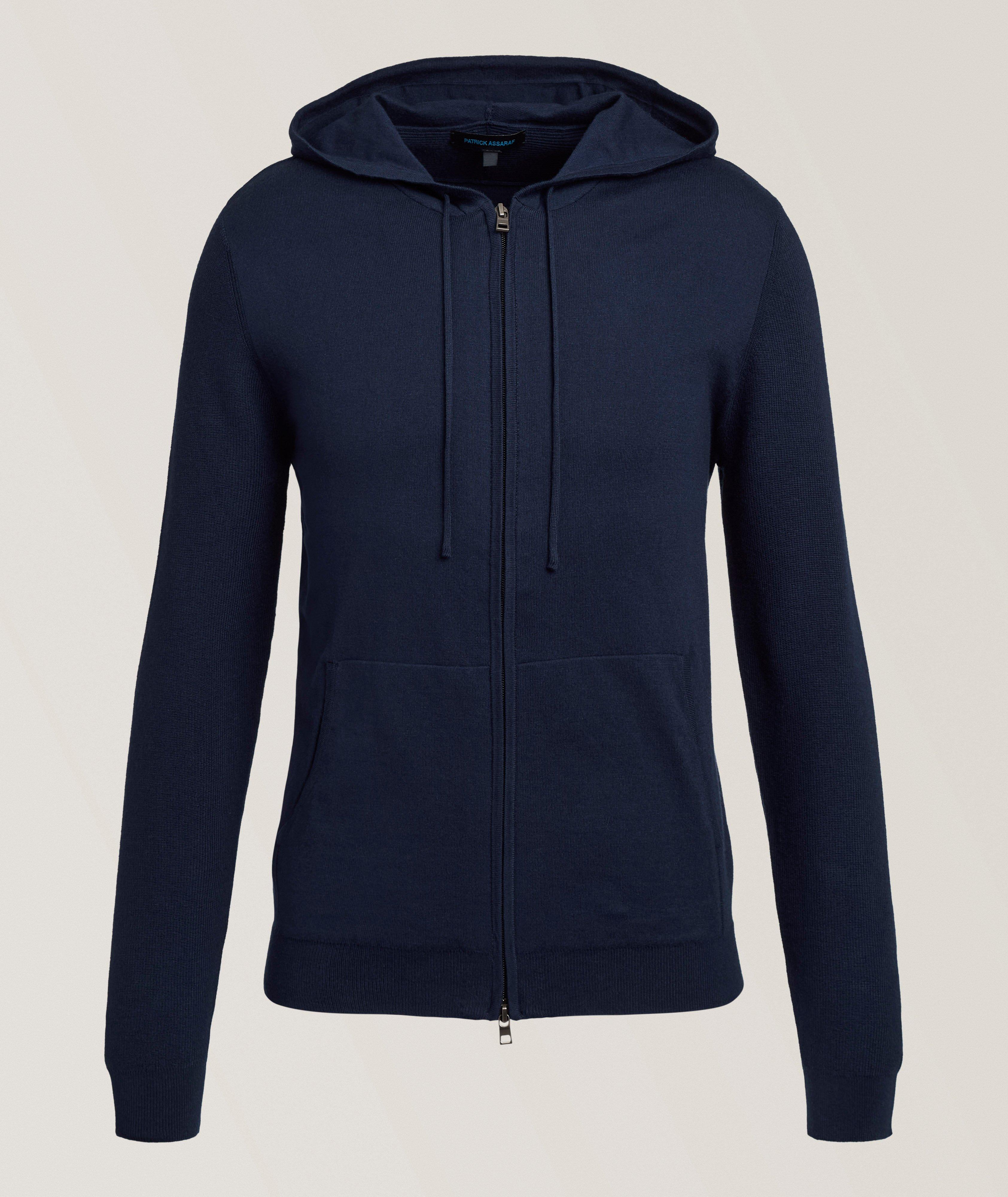 Textured Full-Zip Hooded Sweater image 0