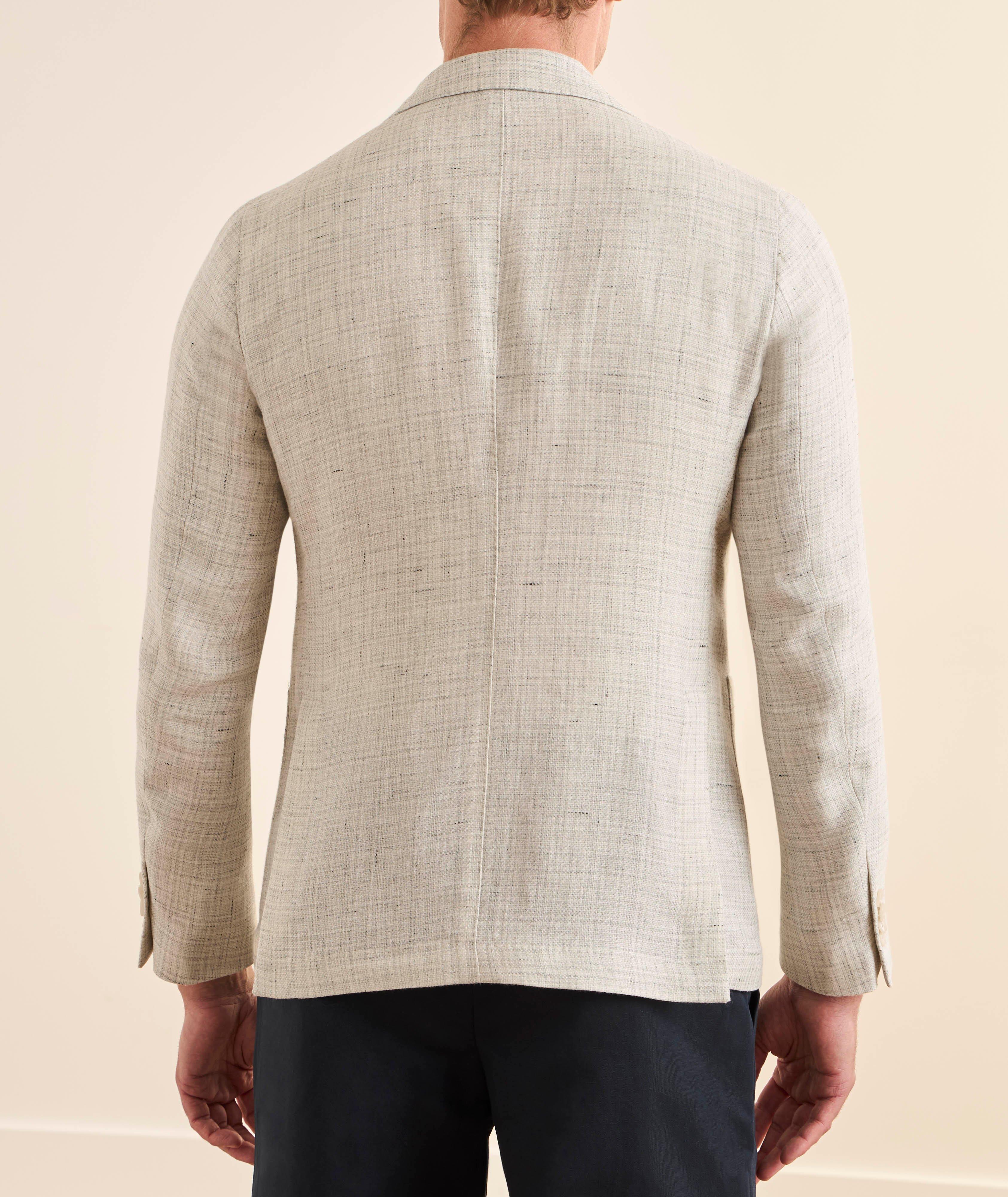 Basketweave Linen-Wool Sport Jacket  image 1