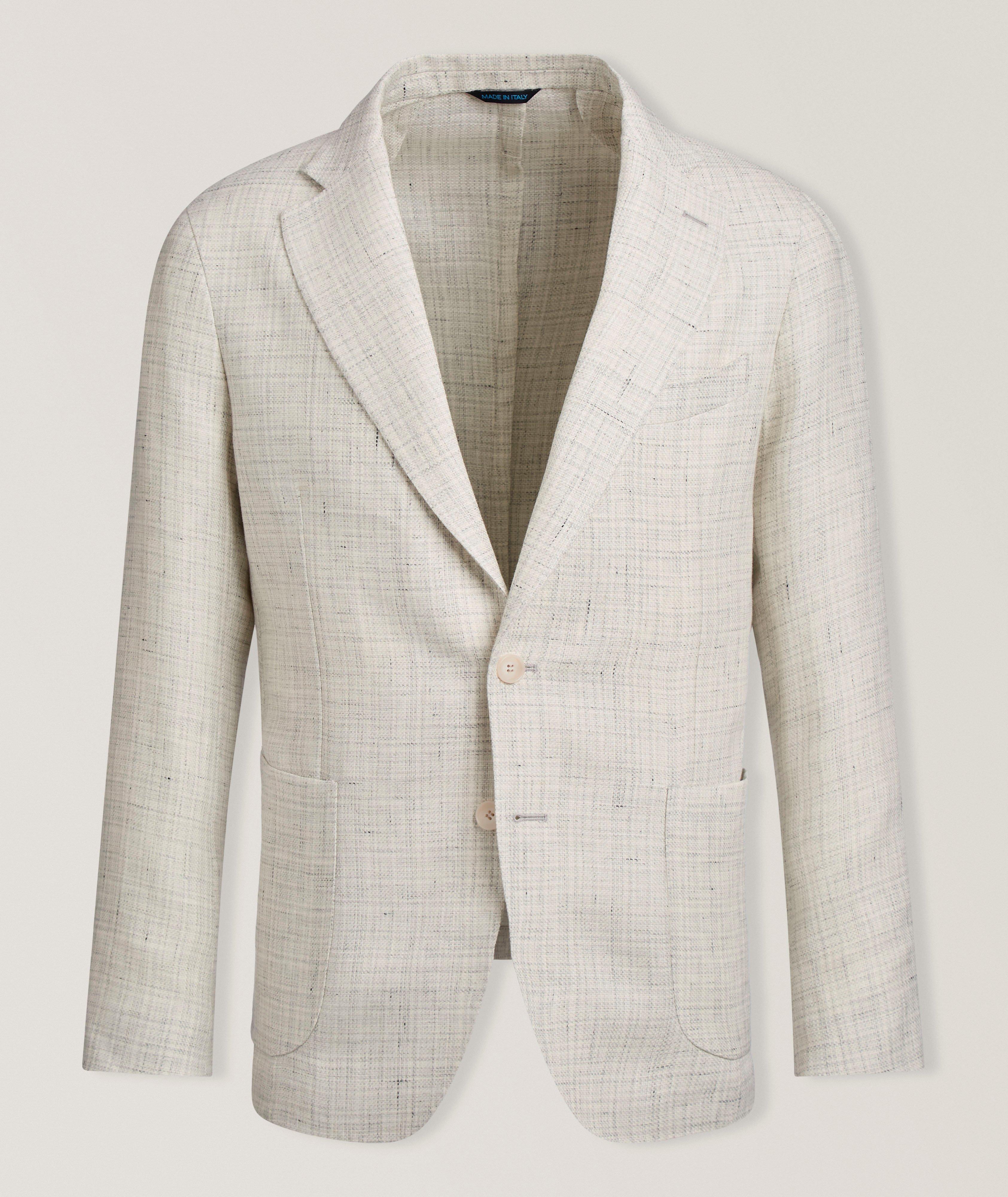 Basketweave Linen-Wool Sport Jacket  image 0