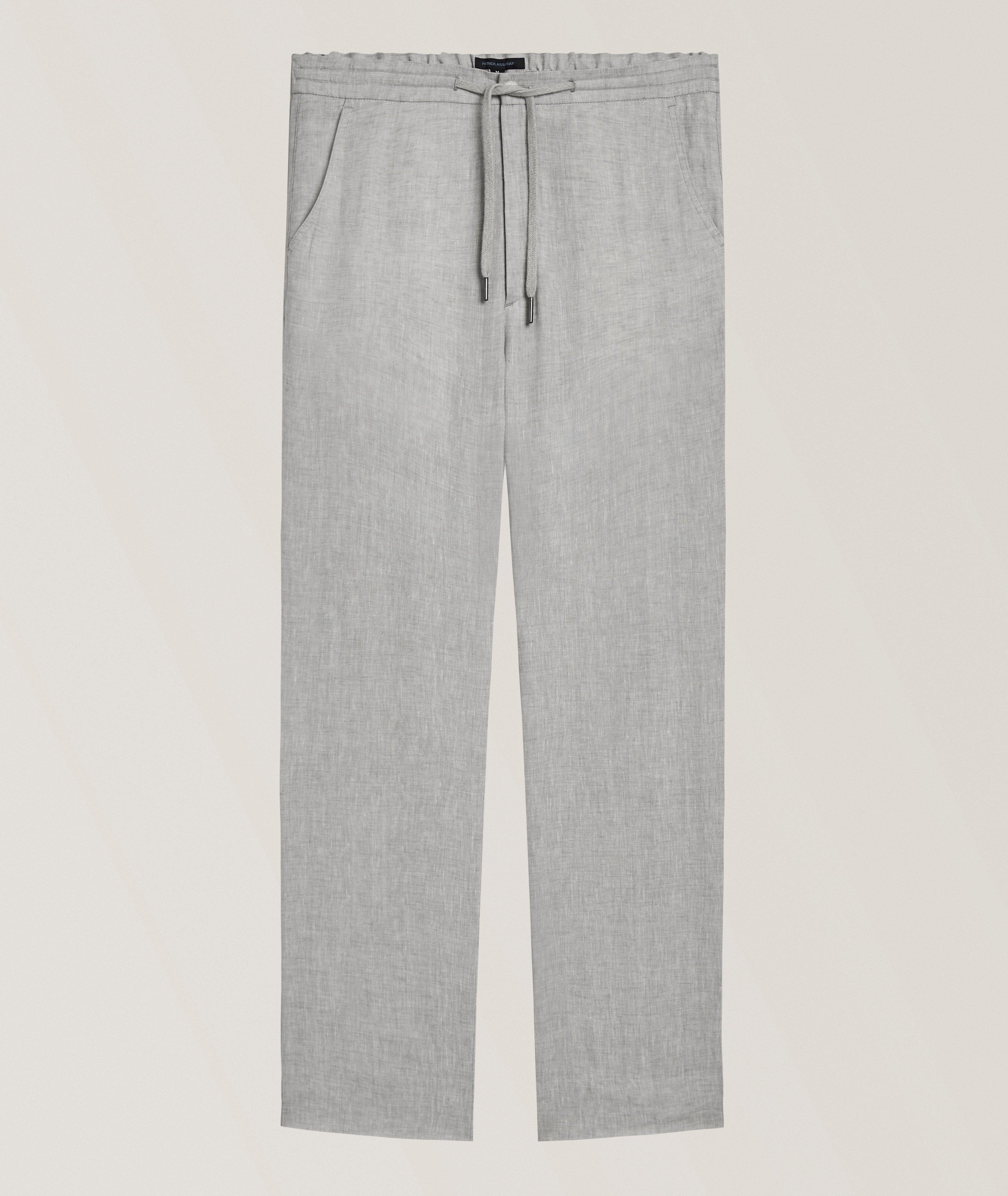 Patrick Assaraf Linen Drawstring Pants