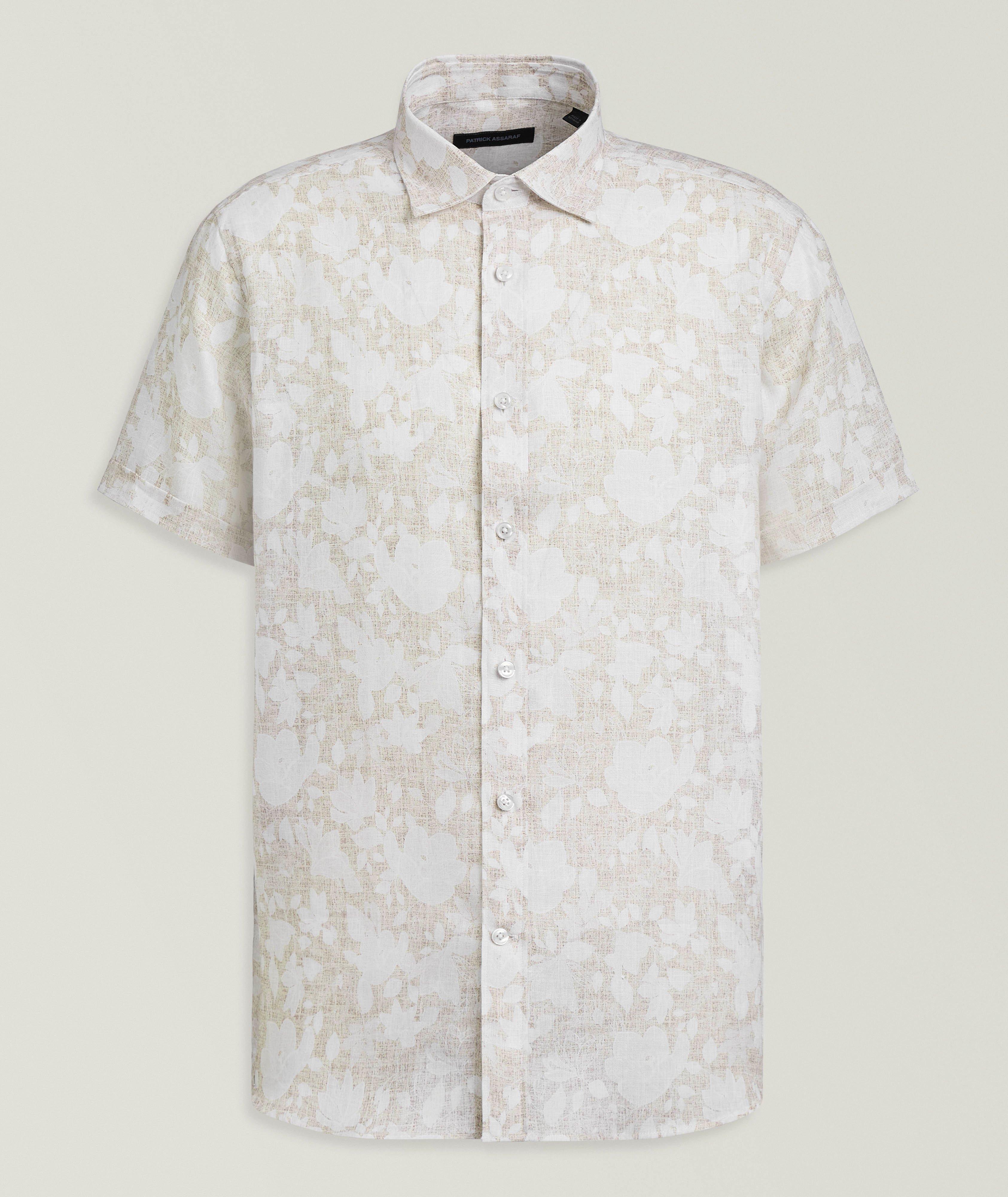Patrick Assaraf Floral Linen Shirt