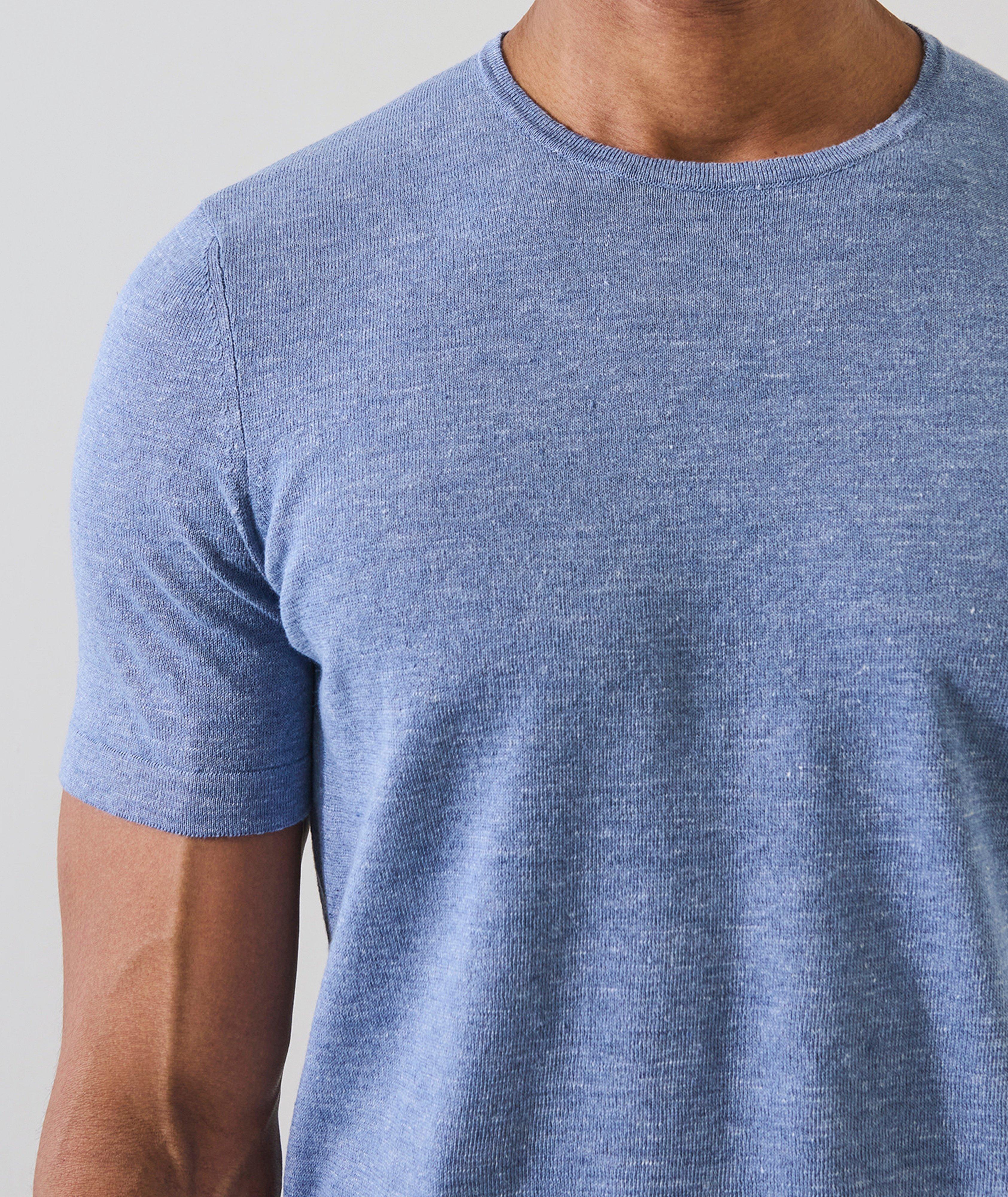 Mélange Linen-Cotton Knit T-Shirt image 2