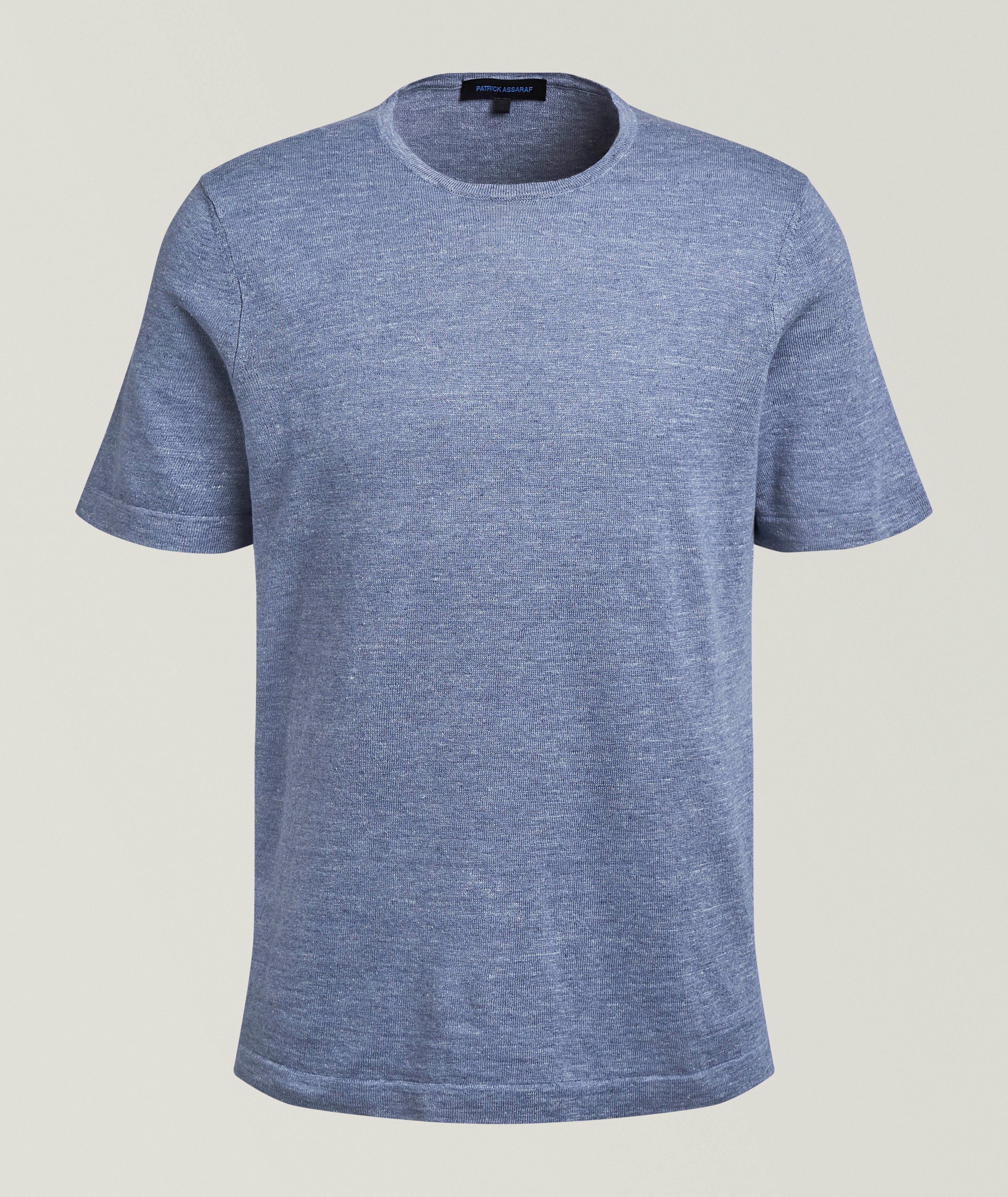 Mélange Linen-Cotton Knit T-Shirt image 0