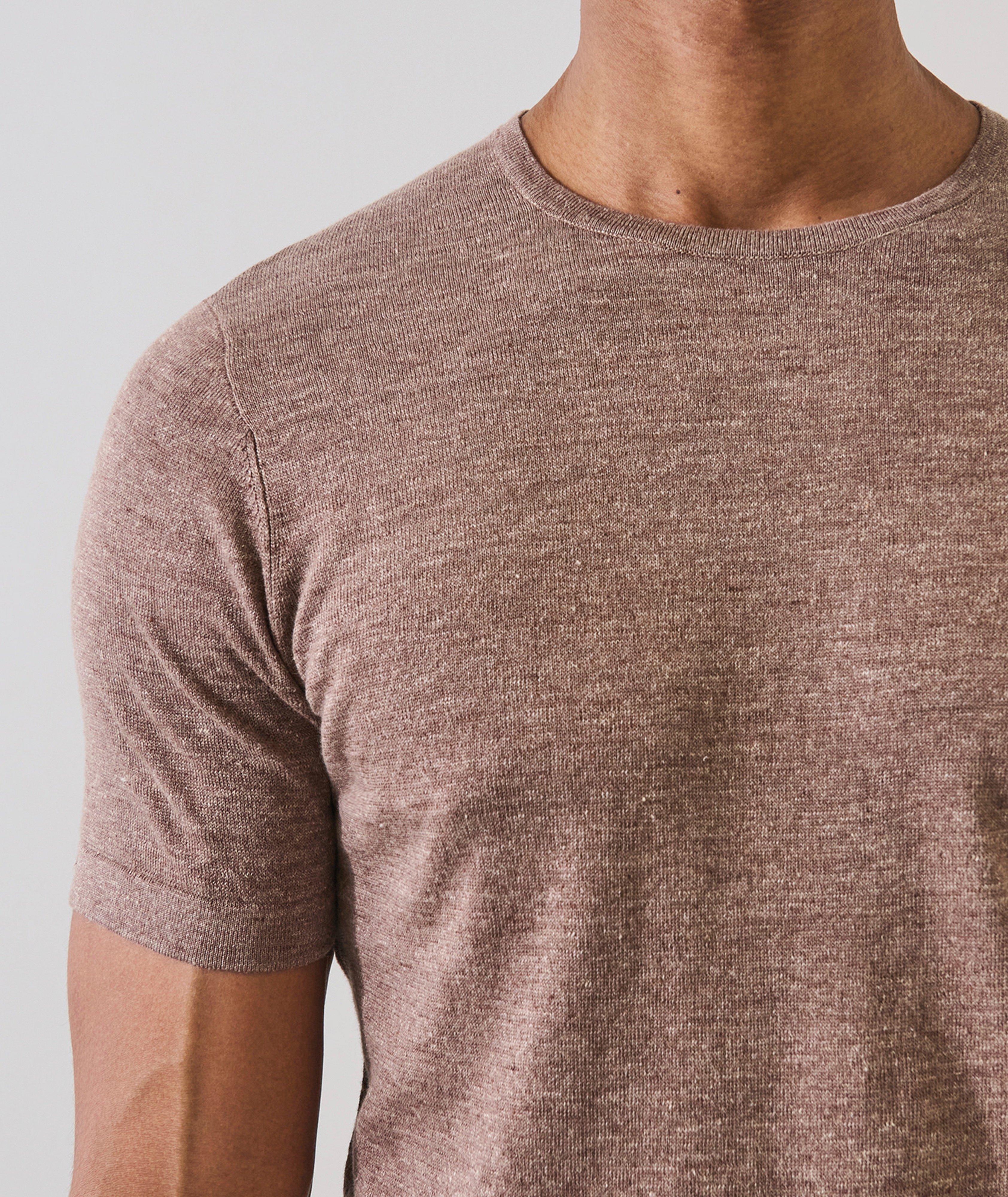 Mélange Linen-Cotton Knit T-Shirt image 2