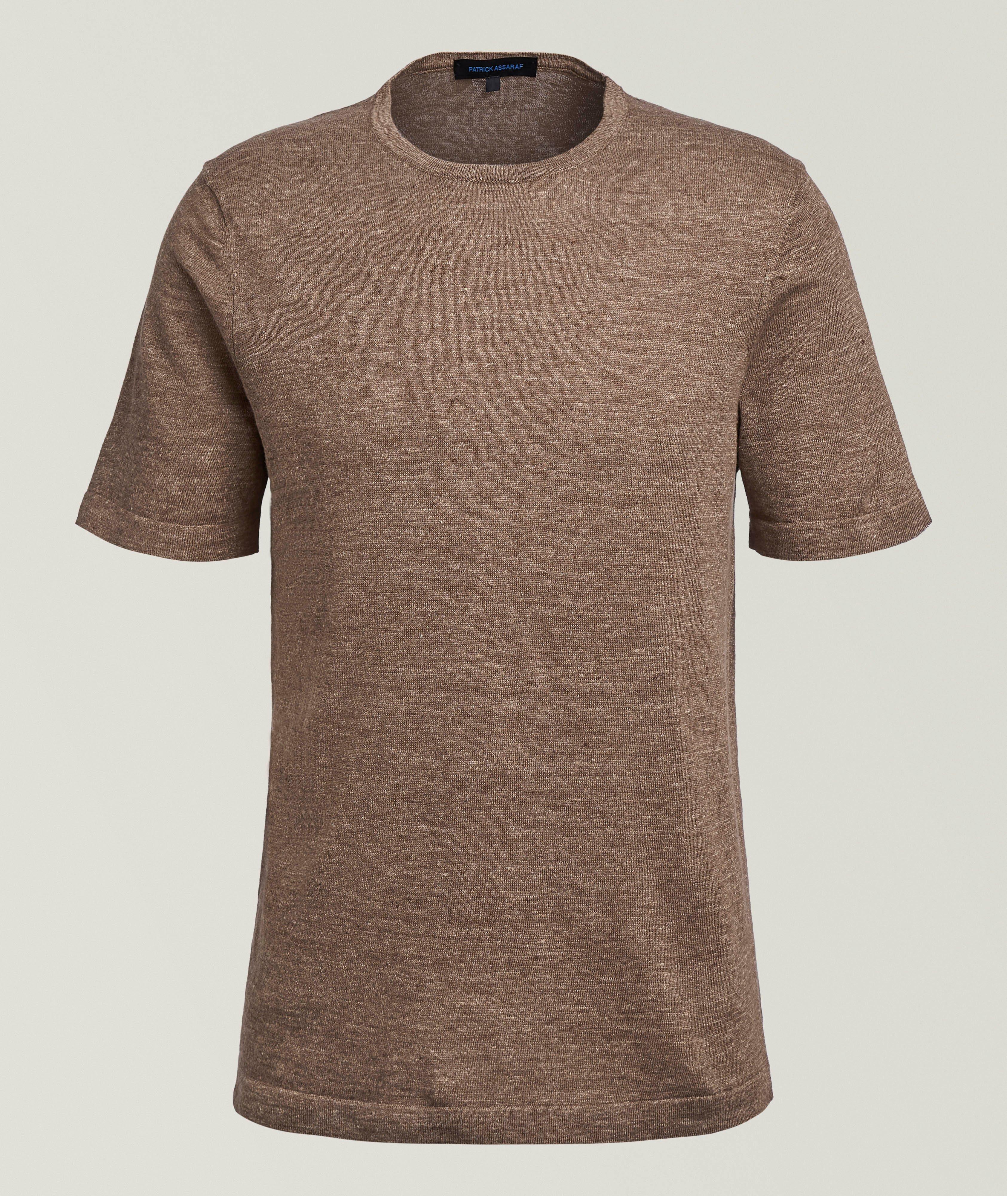 Mélange Linen-Cotton Knit T-Shirt image 0