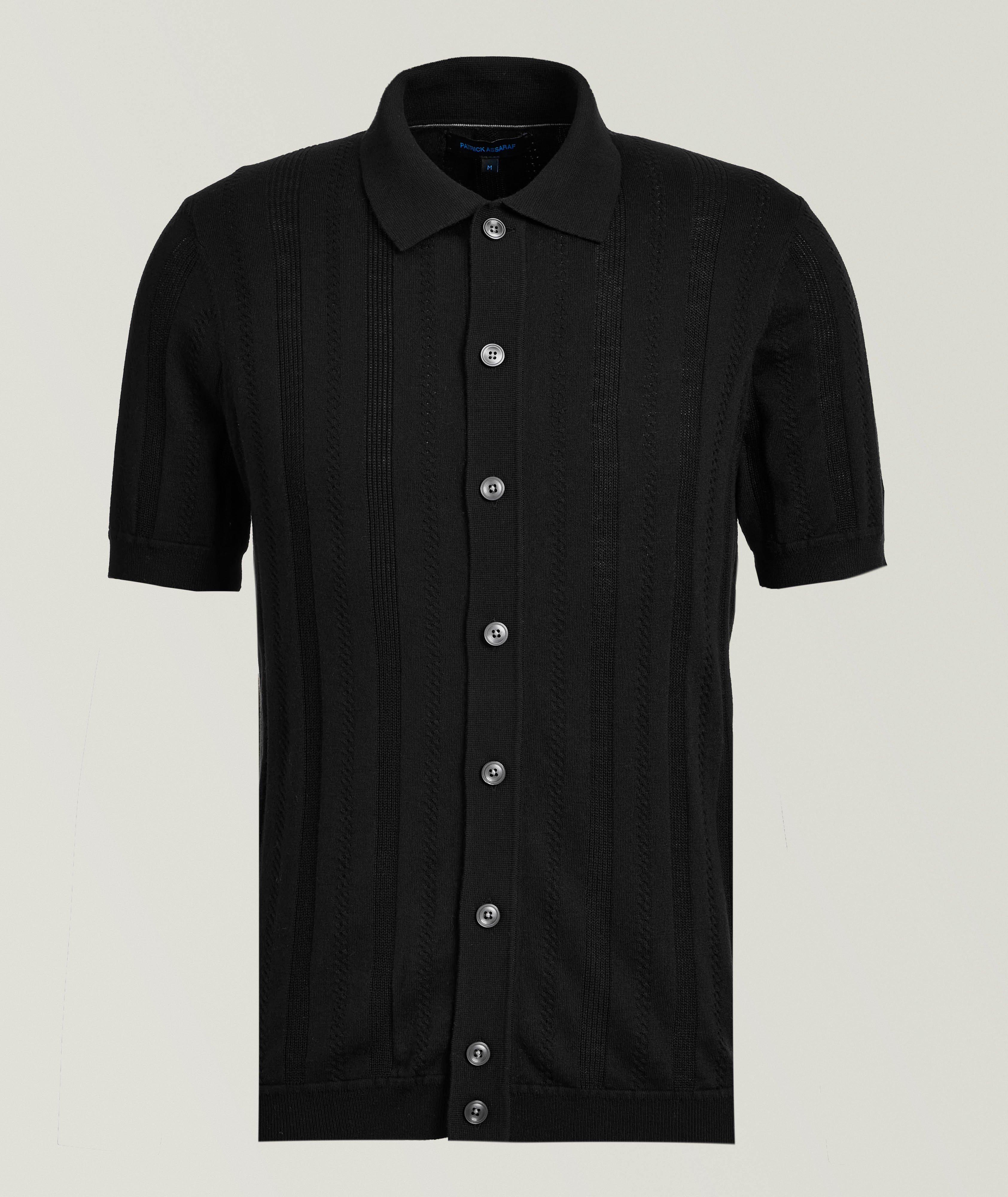 Patrick Assaraf Chemise maille boutonnée texturée