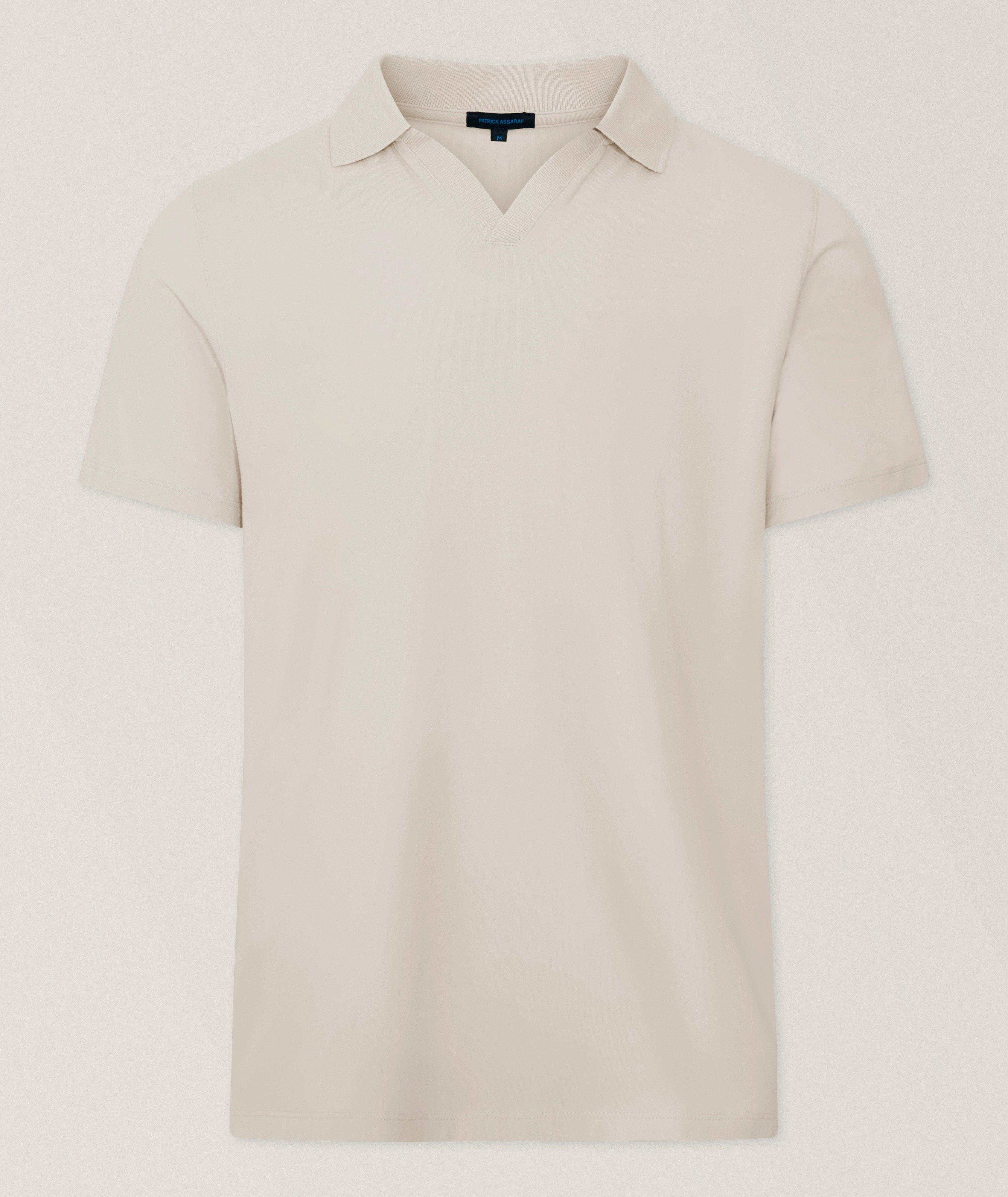 Patrick Assaraf Stretch-Pima Johnny Collar Polo 