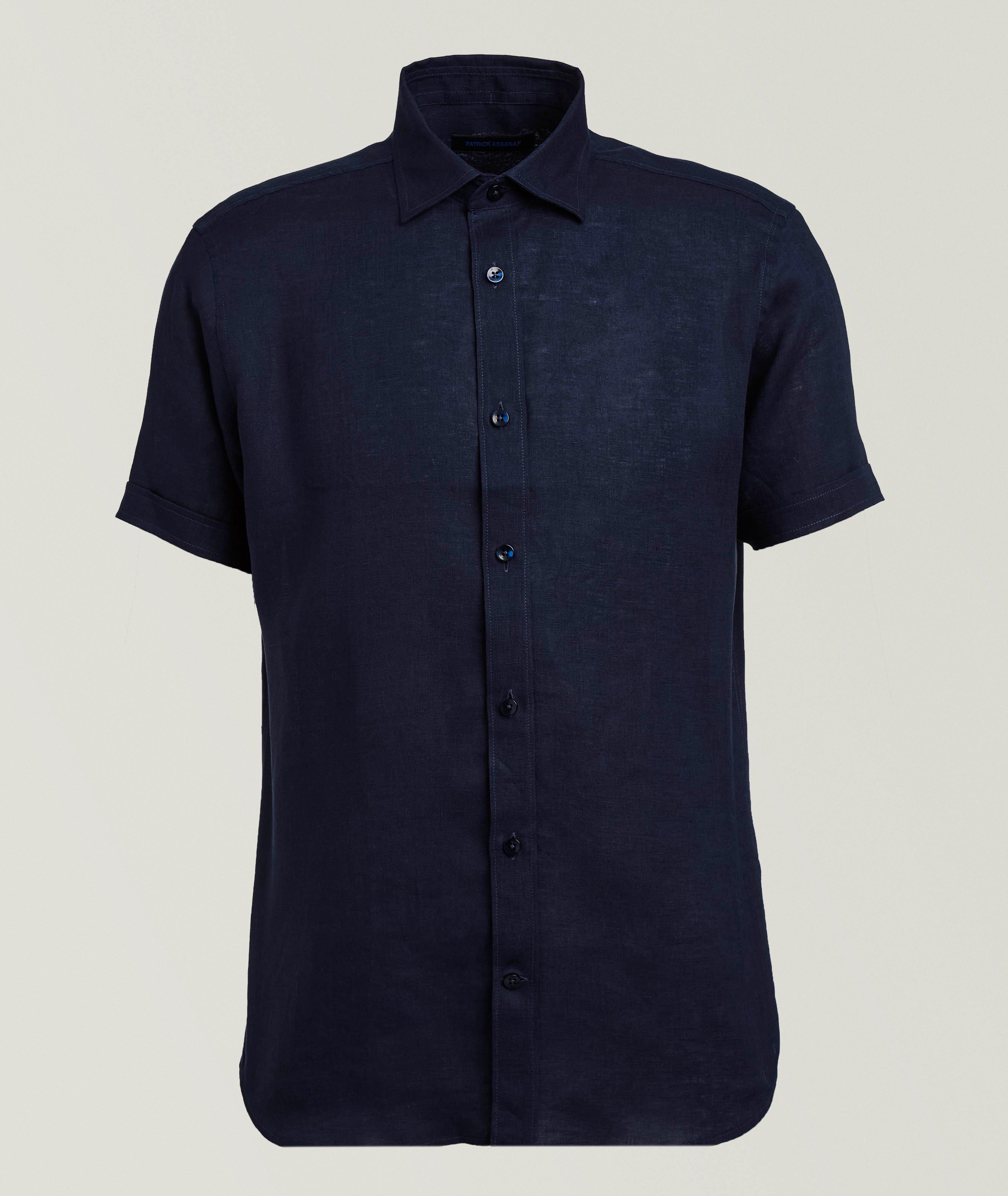 Patrick Assaraf Linen Chambray Shirt