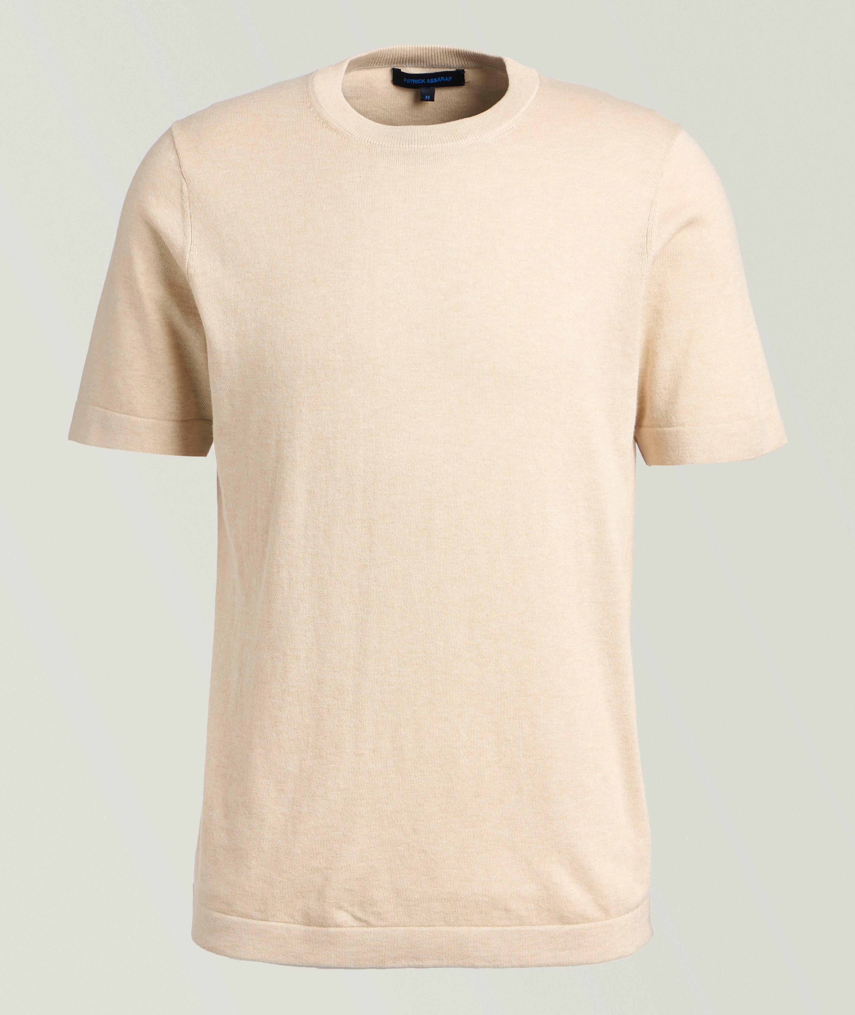 Cotton-Cashmere Blend Knit T-Shirt image 0
