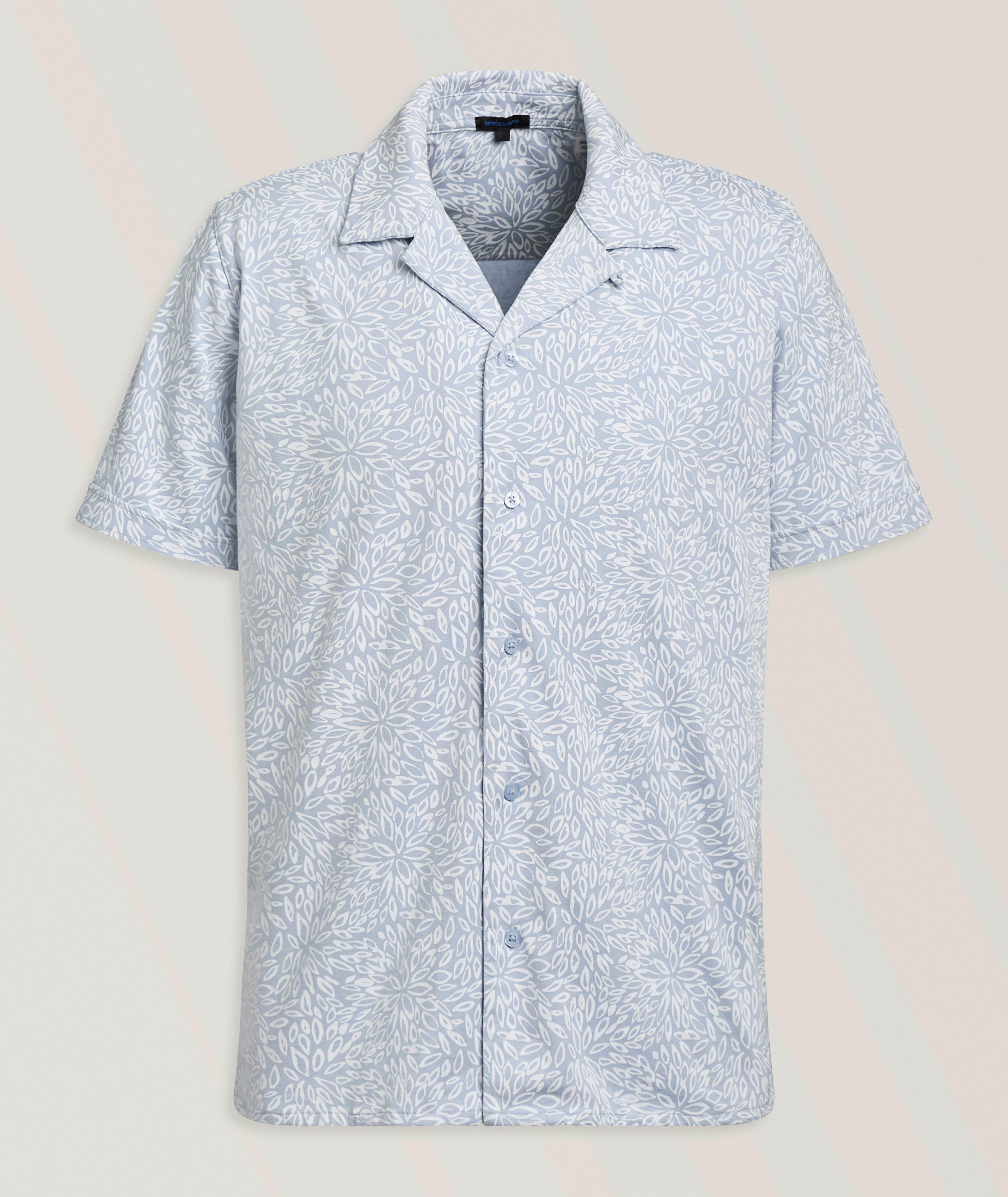 Patrick Assaraf Floral Stretch-Pima Camp Shirt