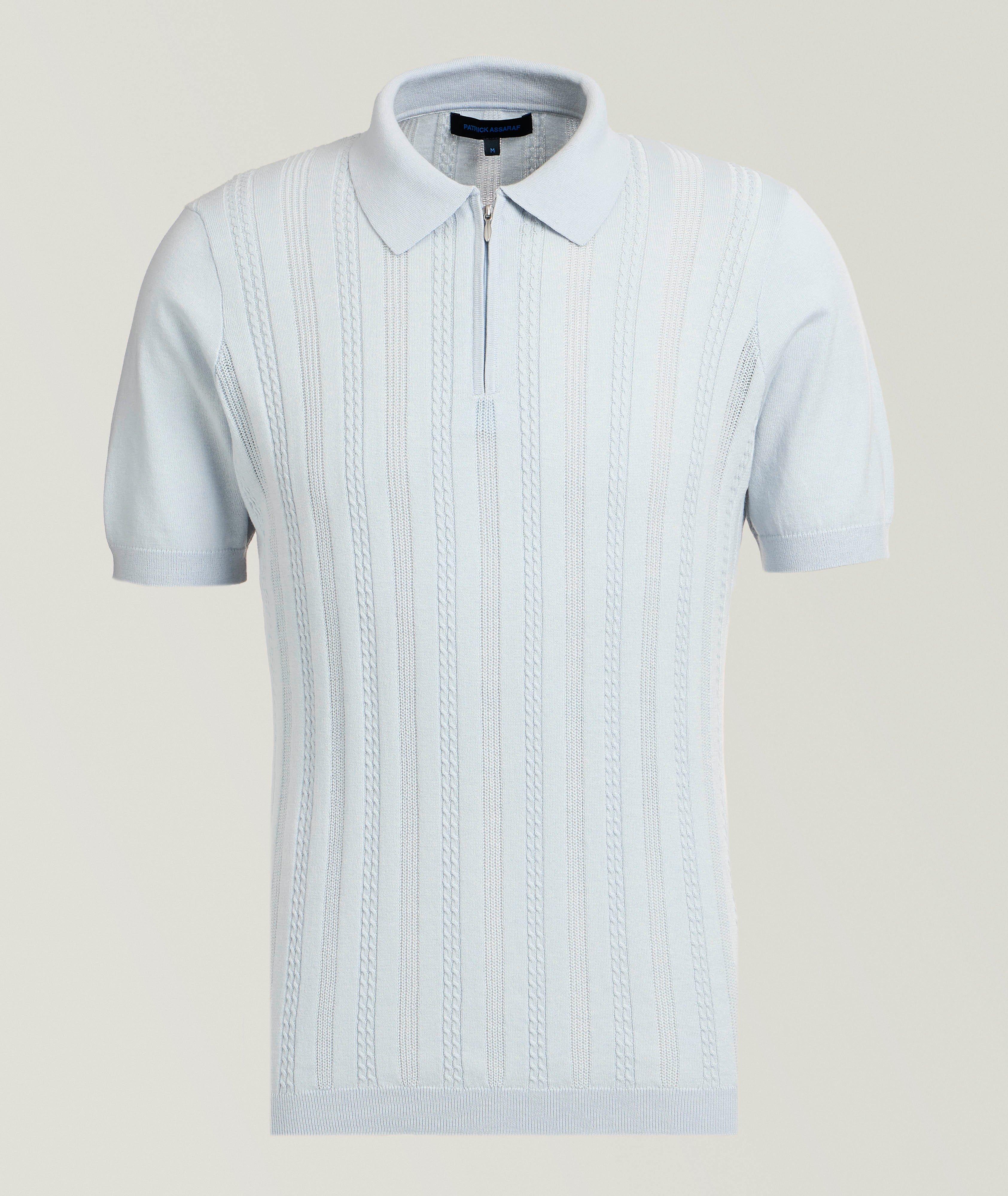Patrick Assaraf Drop Needle Quarter-Zip Polo  