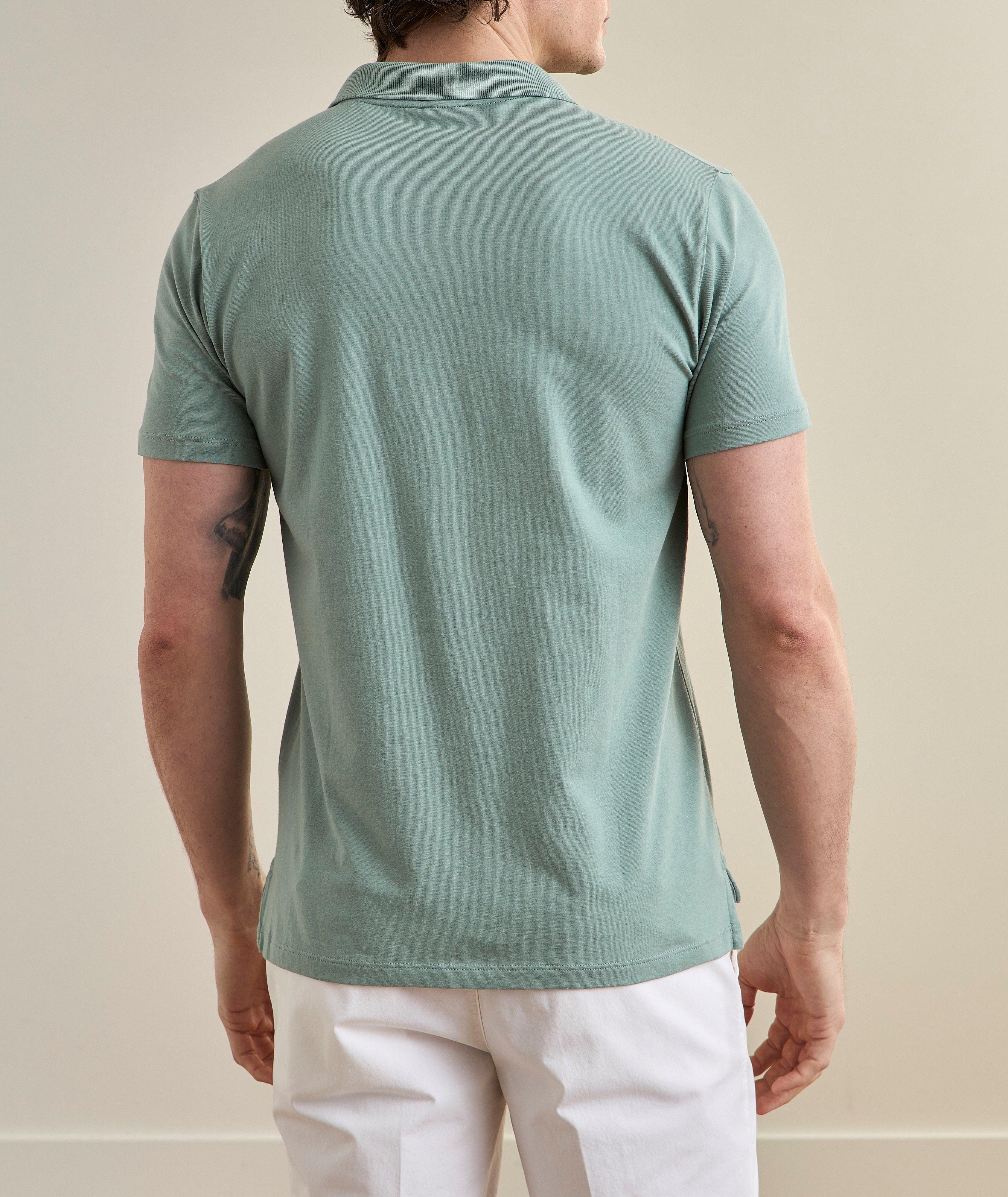 Stretch-Pima Cotton Johnny Collar Polo  image 2