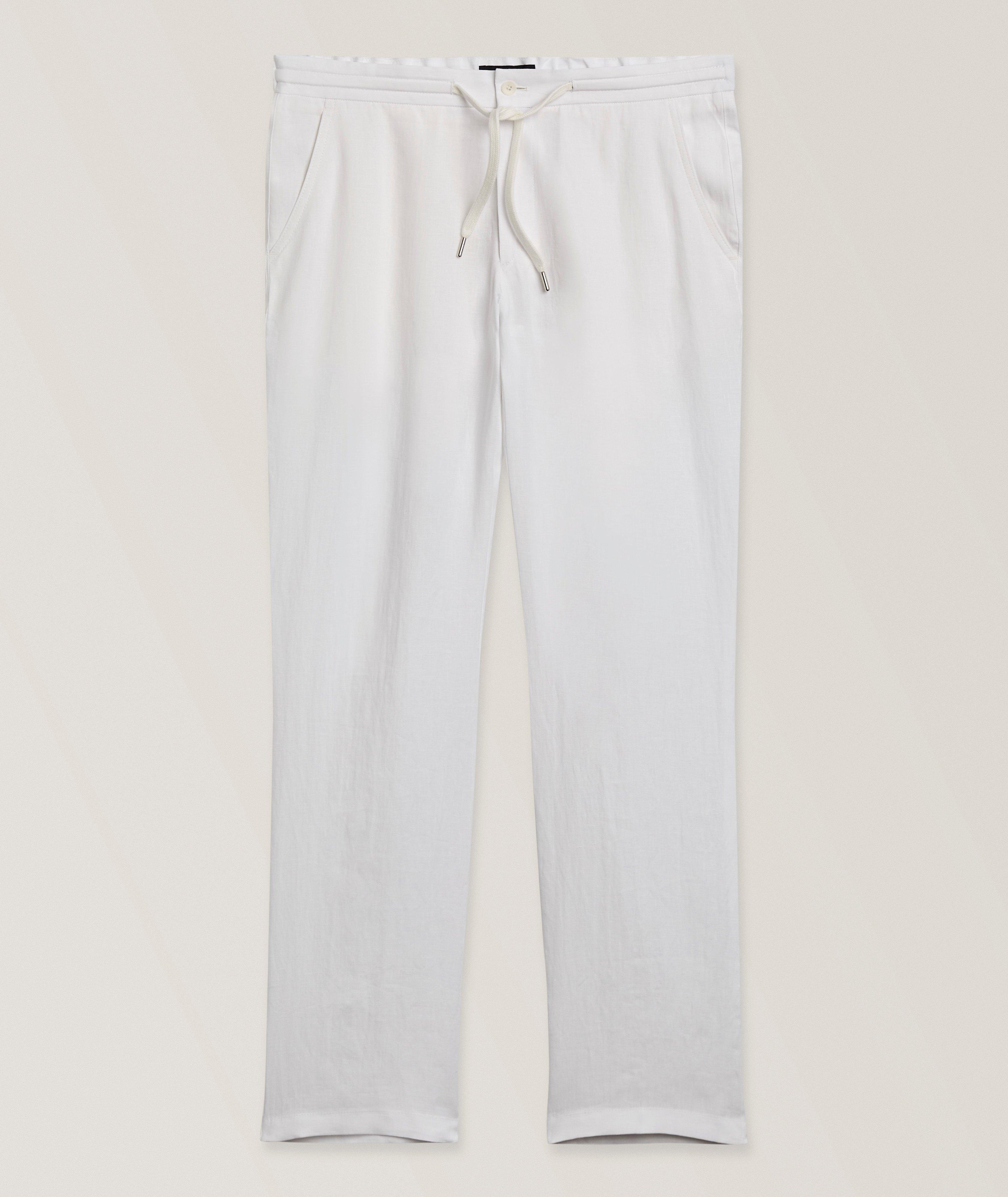 Patrick Assaraf Linen Drawstring Pants