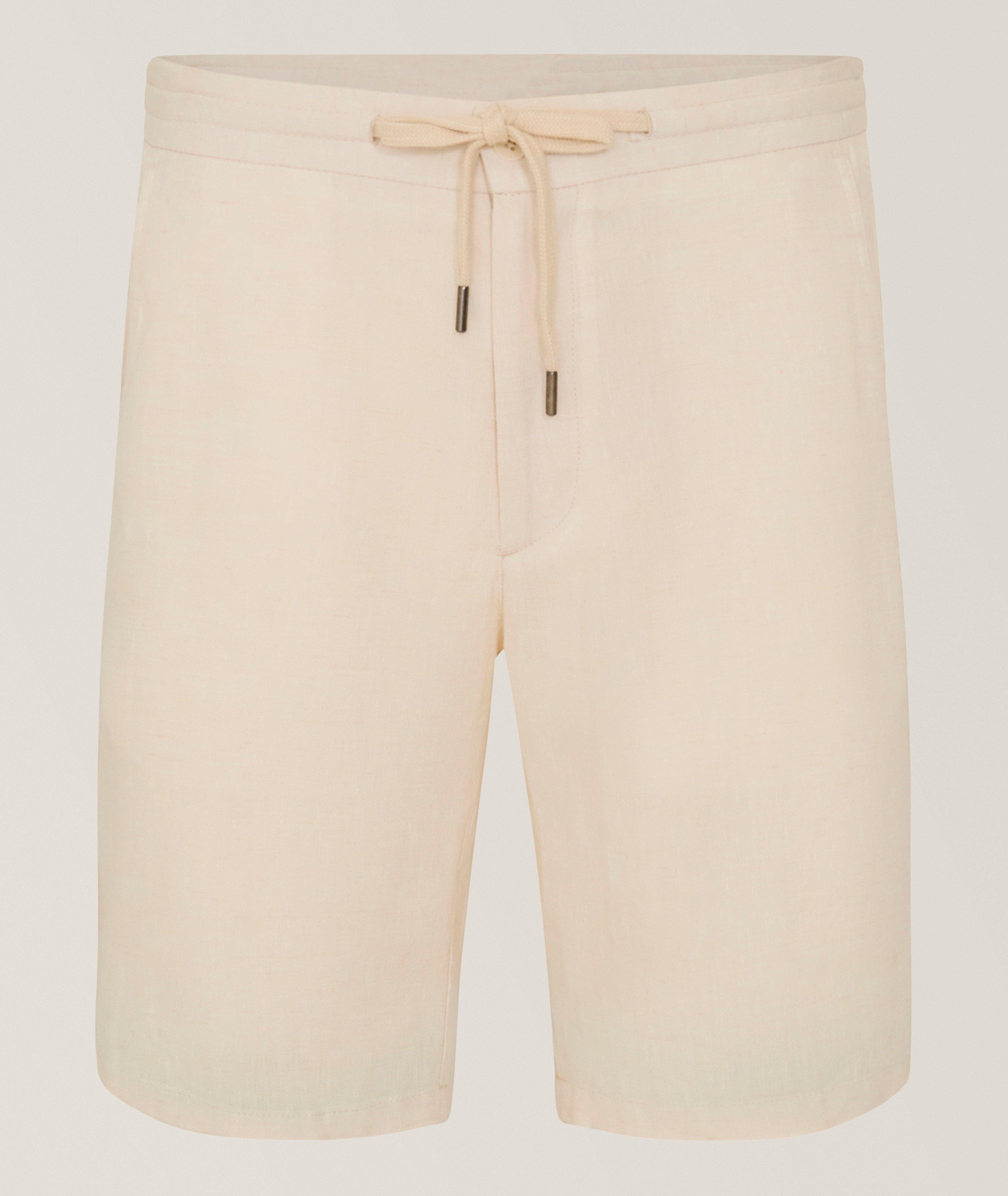 Patrick Assaraf Linen Drawstring Shorts