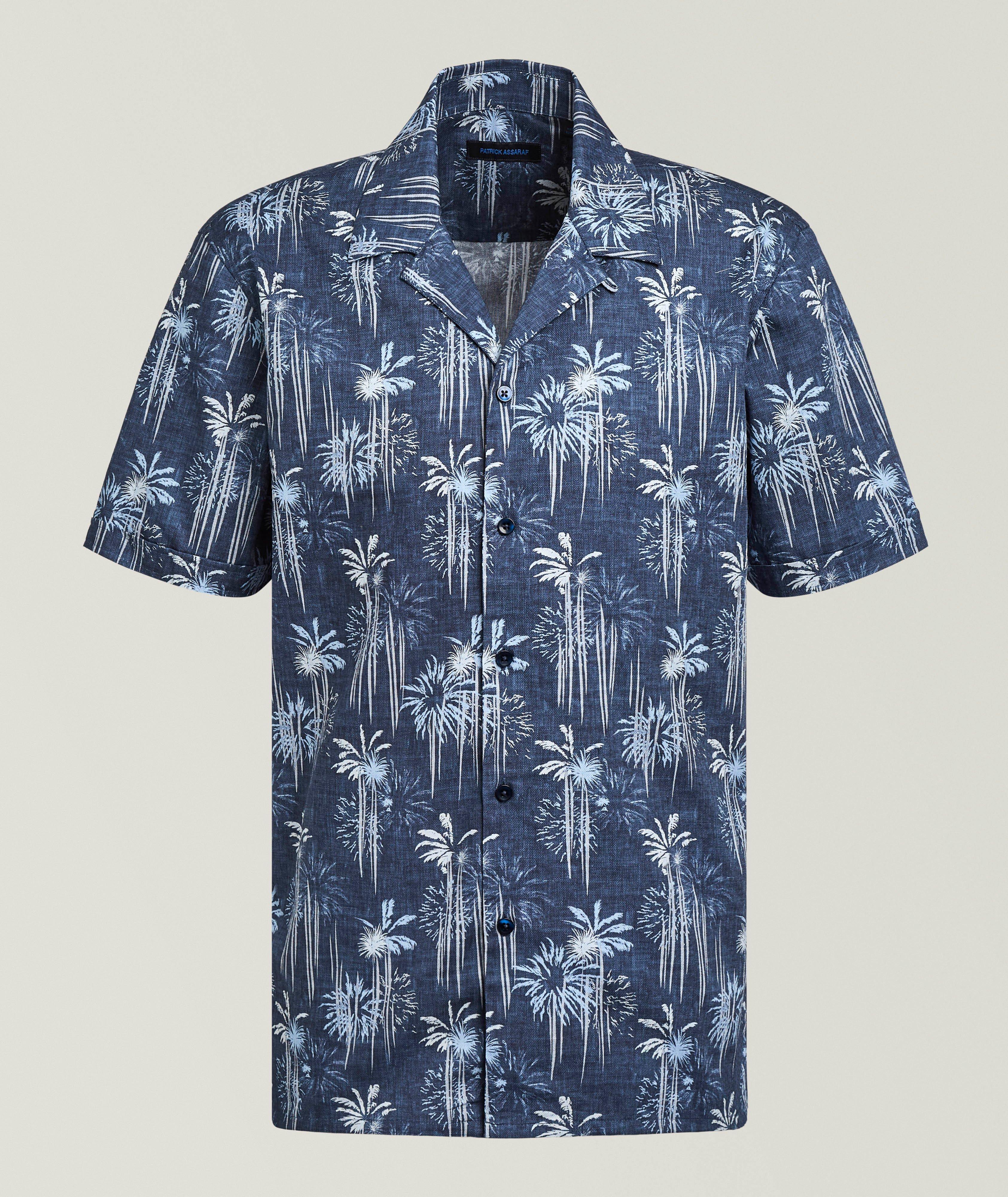 Patrick Assaraf Chemise camp coton palmiers
